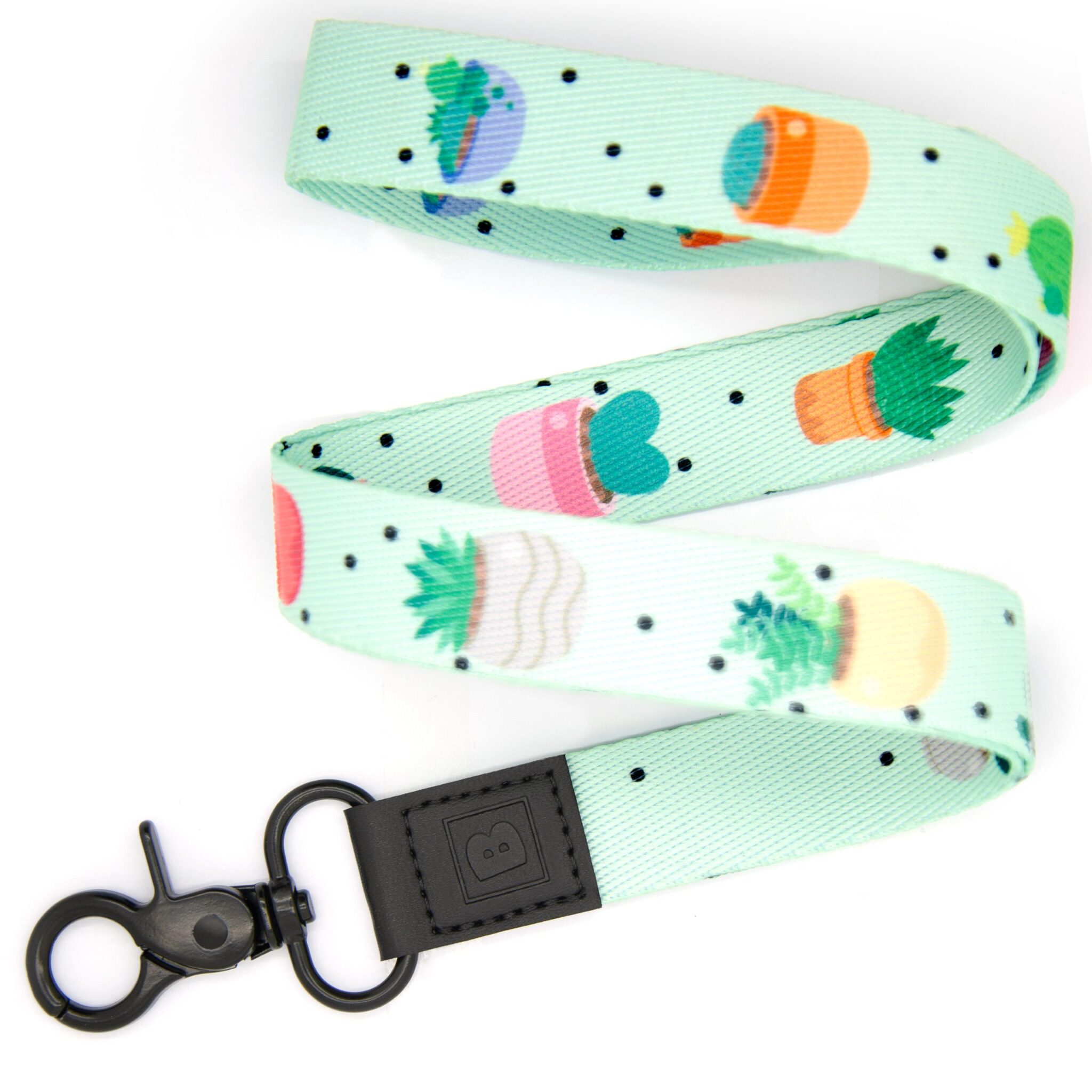 Succulent Oasis: Light Green Cactus-Themed Lanyard with Lobster Metal Clip - Stay Stylishly Prickly!