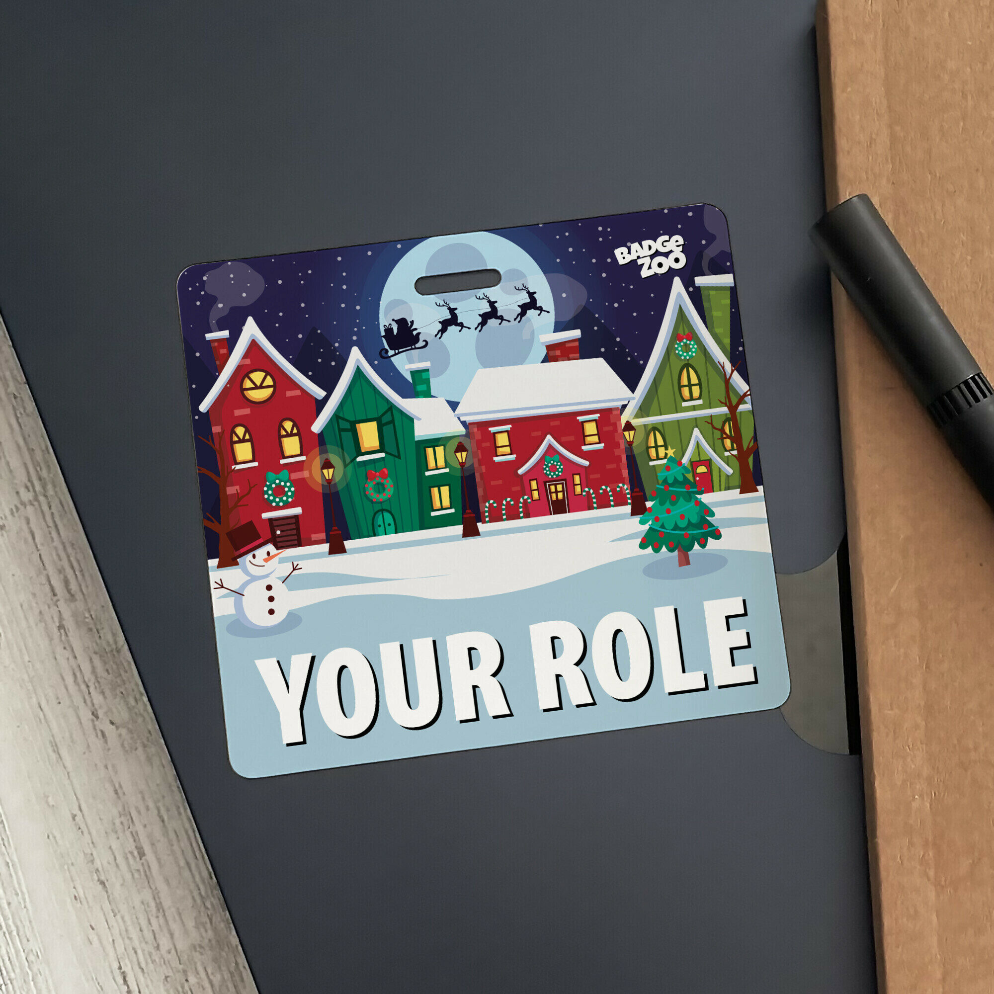 Customizable Badge Buddy - Christmas Series - Silent Night - ID Backer Card