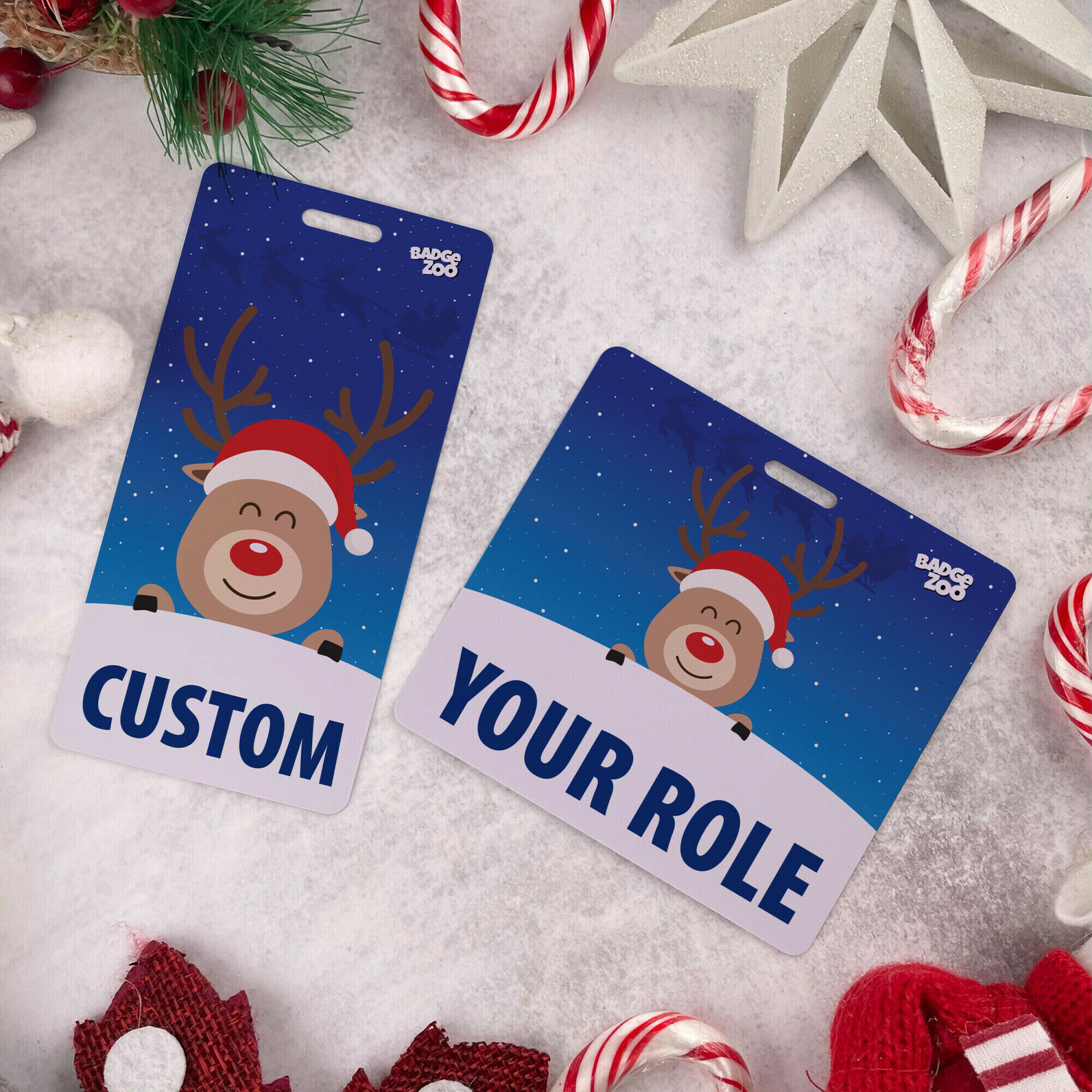 Customizable Badge Buddy - Christmas Series - Oh Deer - ID Backer Card