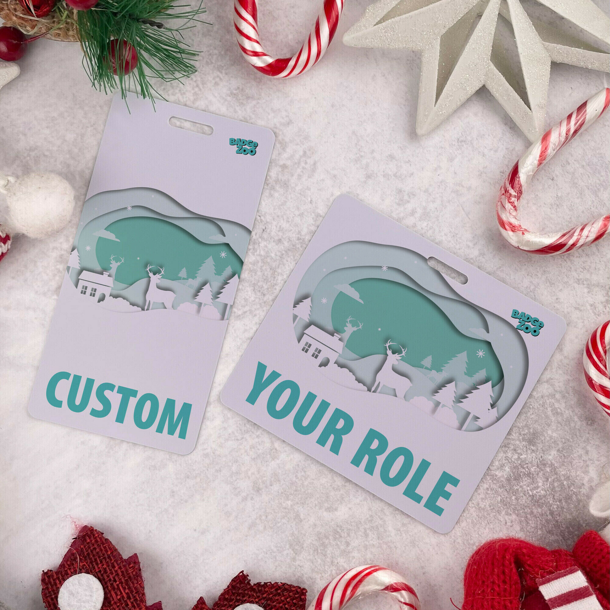 Customizable Badge Buddy - Christmas Series - Papercut Magic - ID Backer Card