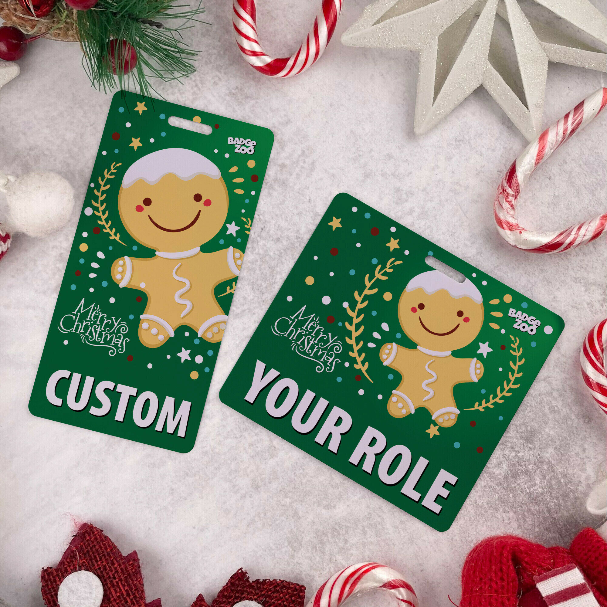 Customizable Badge Buddy - Christmas Series - Gingerbread Man - ID Backer Card