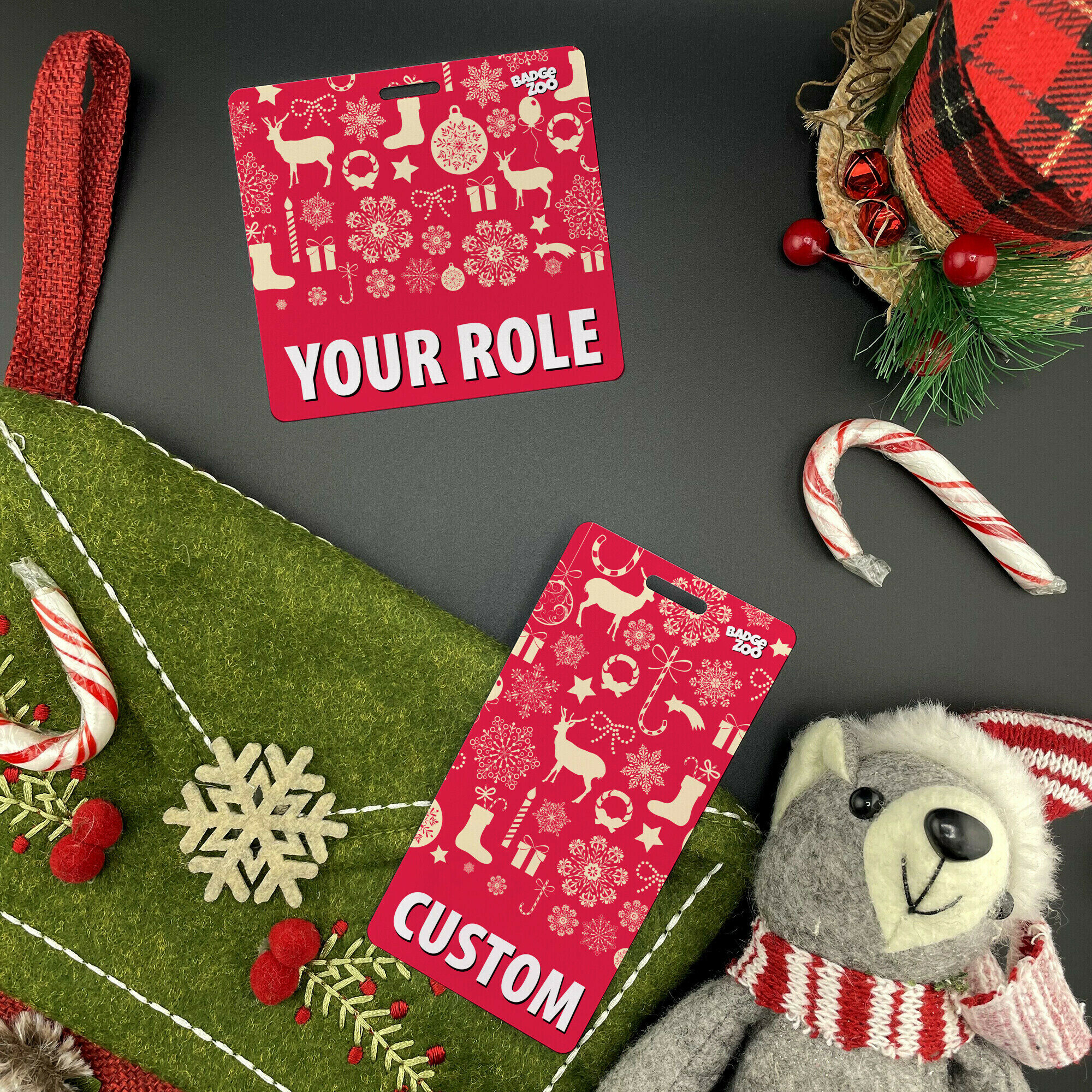 Customizable Badge Buddy - Christmas Series - Starlit Celebration - ID Backer Card
