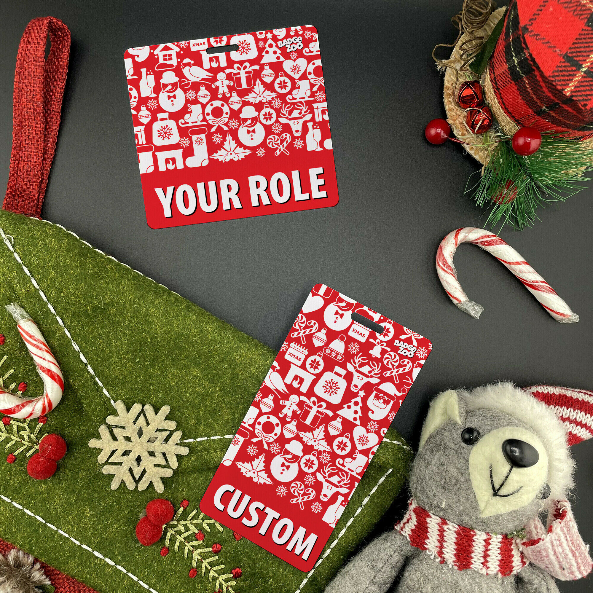Customizable Badge Buddy - Christmas Series - Cozy Holiday - ID Backer Card