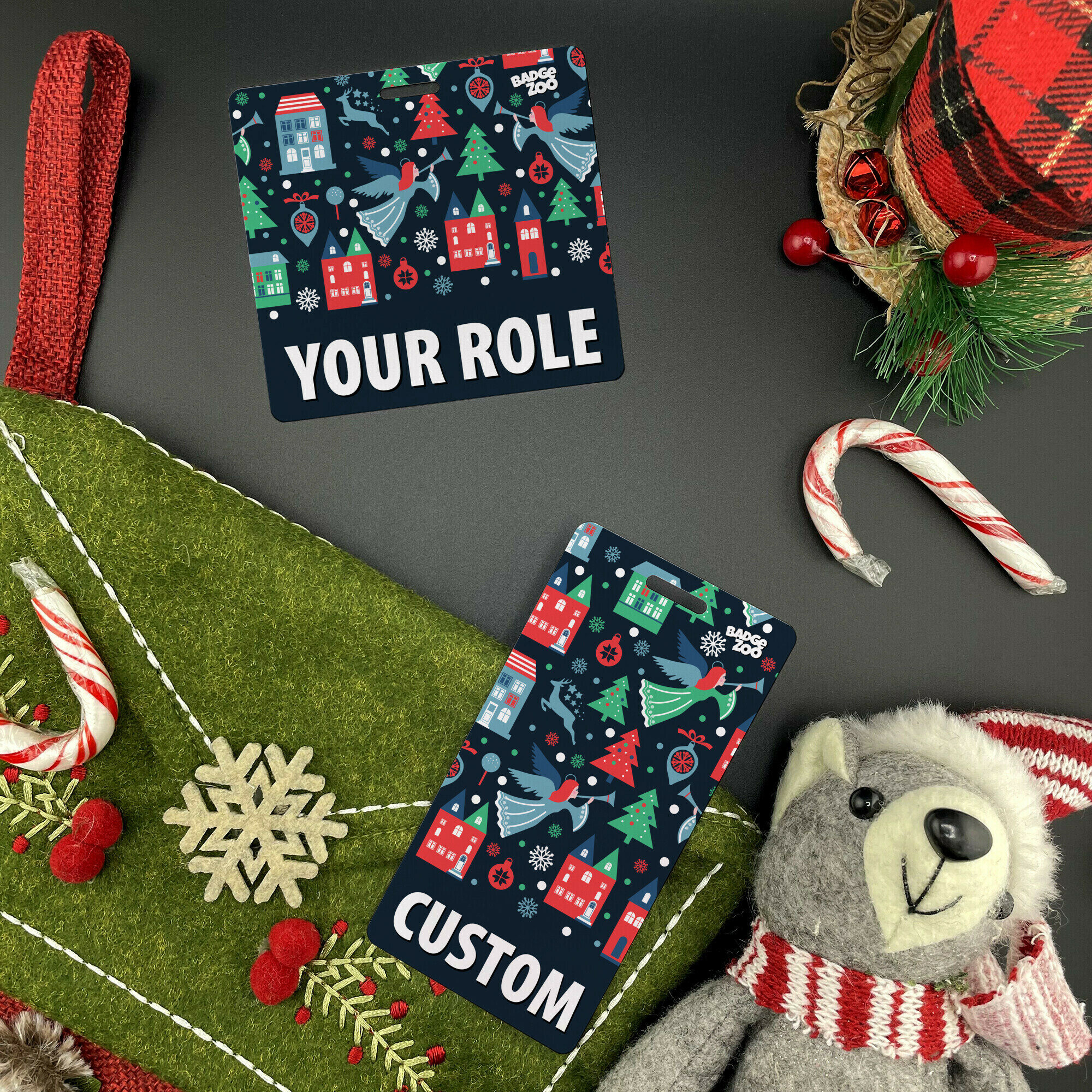 Customizable Badge Buddy - Christmas Series - Heavenly Serenade - ID Backer Card