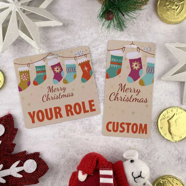 Customizable Badge Buddy - Christmas Series - Sock Surprises - ID Backer Card