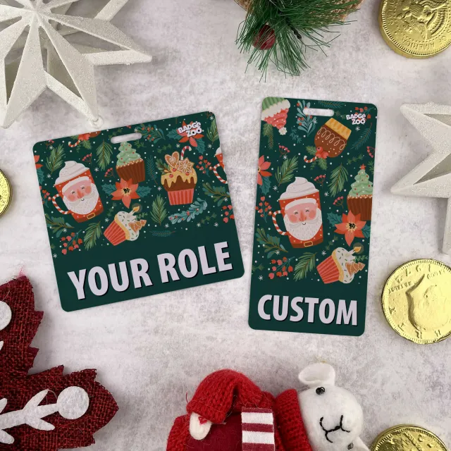 Customizable Badge Buddy - Christmas Series - Cozy Cocoa Santa - ID Backer Card
