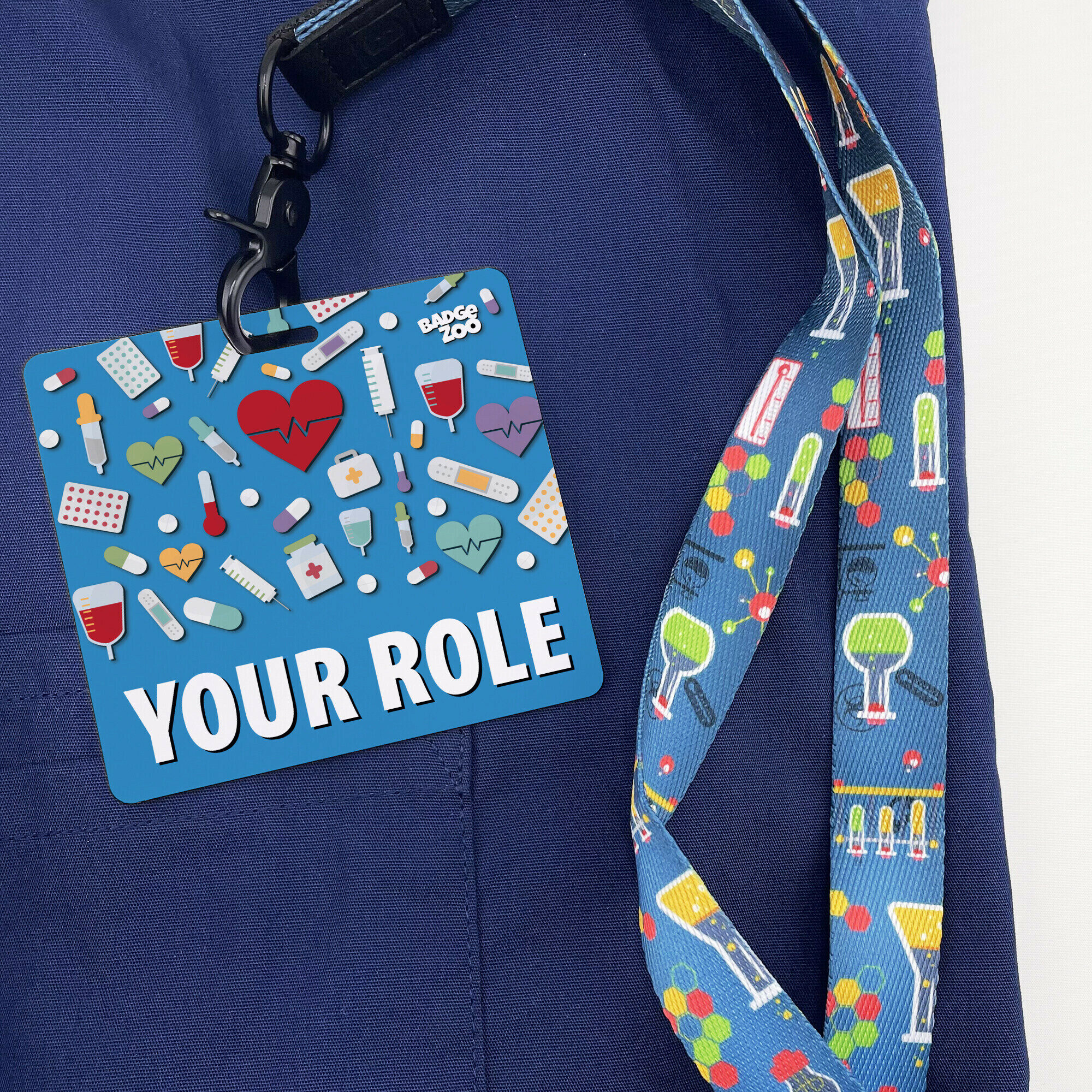 Medical Icon Pattern  Customizable Badge Buddy