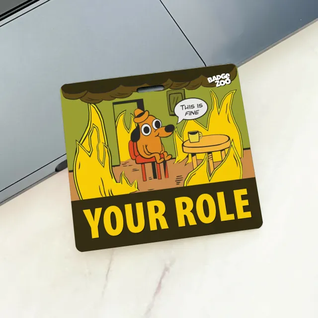 This is fine Meme Badge Buddy