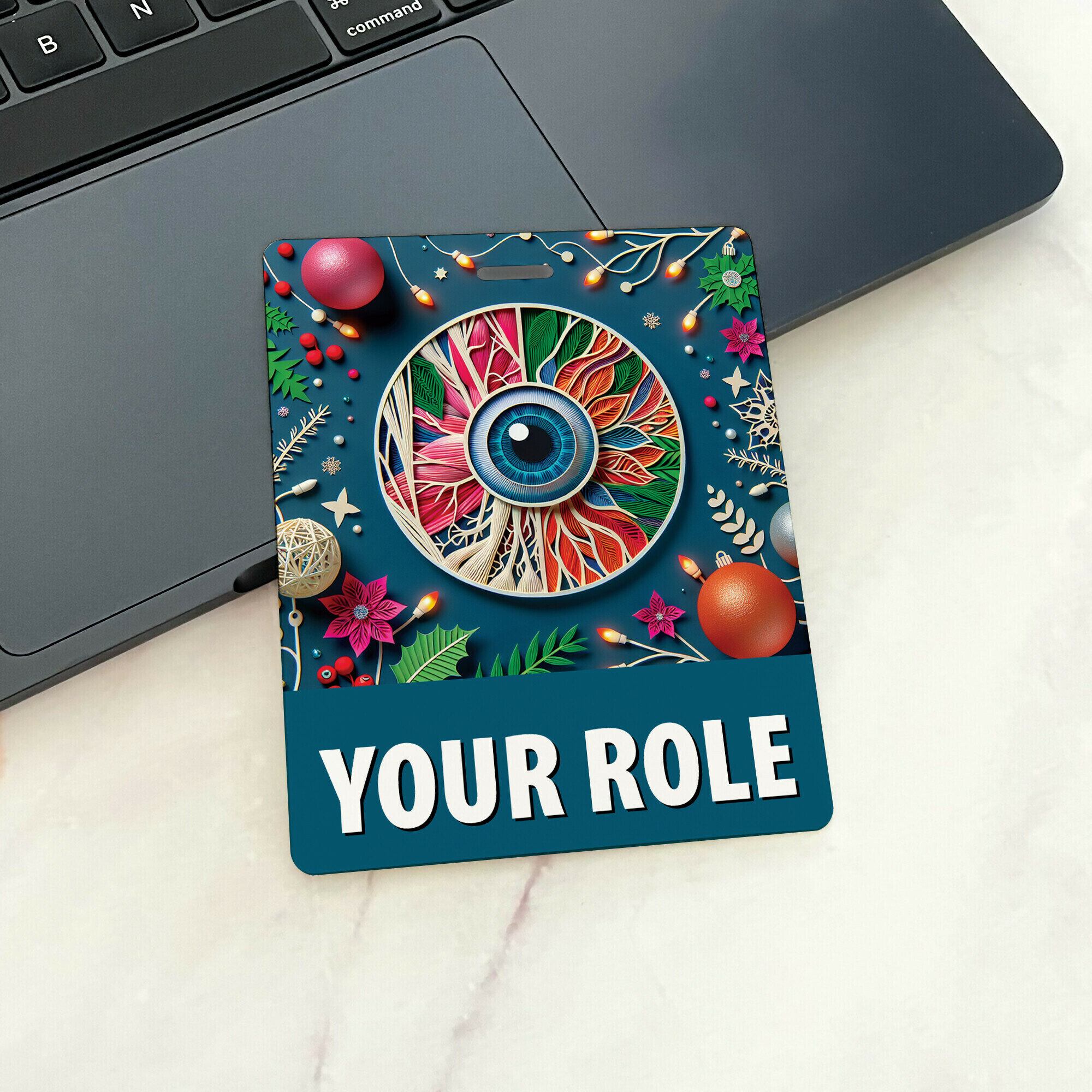 Human Eye Christmas Edition Badge Buddy