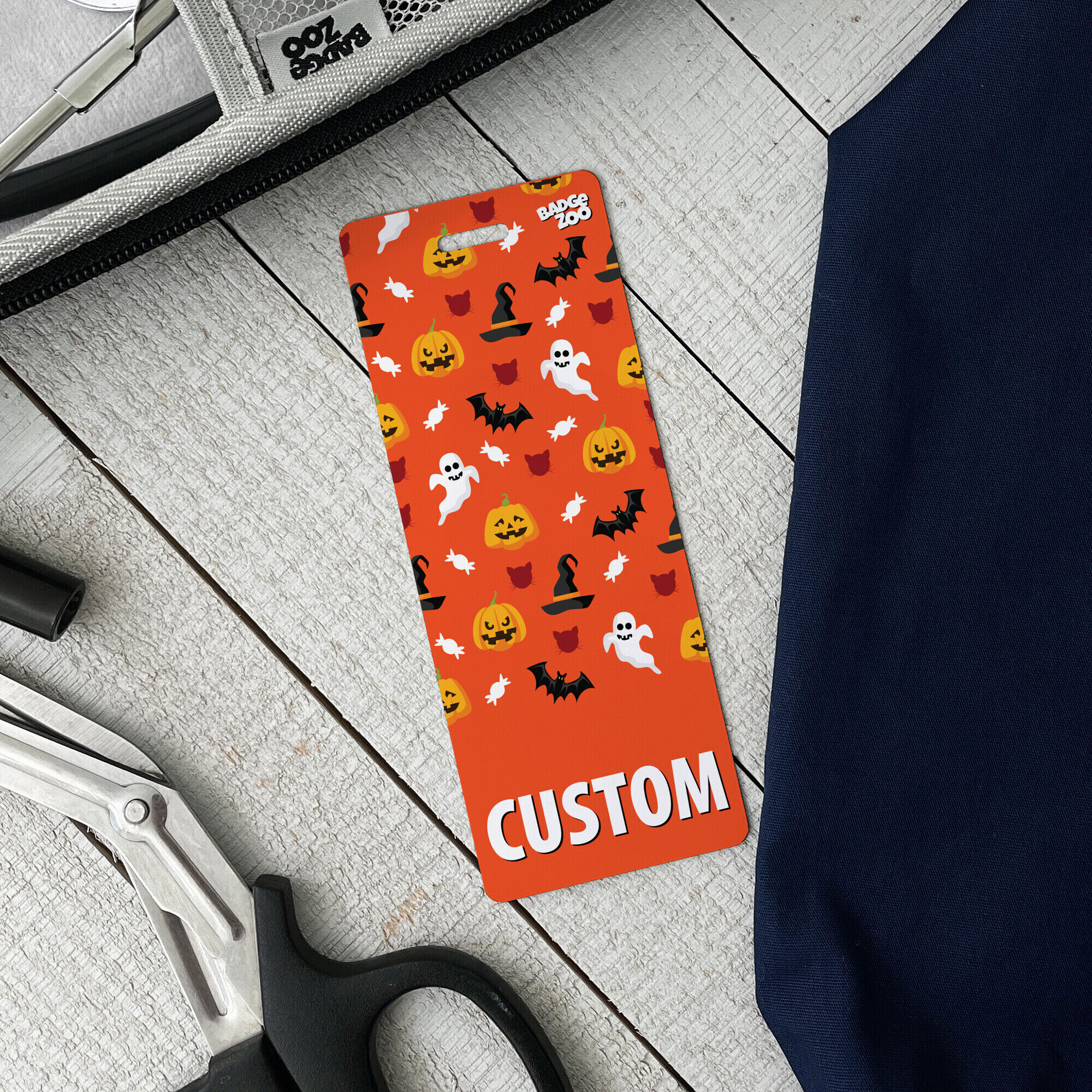 Spooky Halloween Badge Buddy with Pumpkins