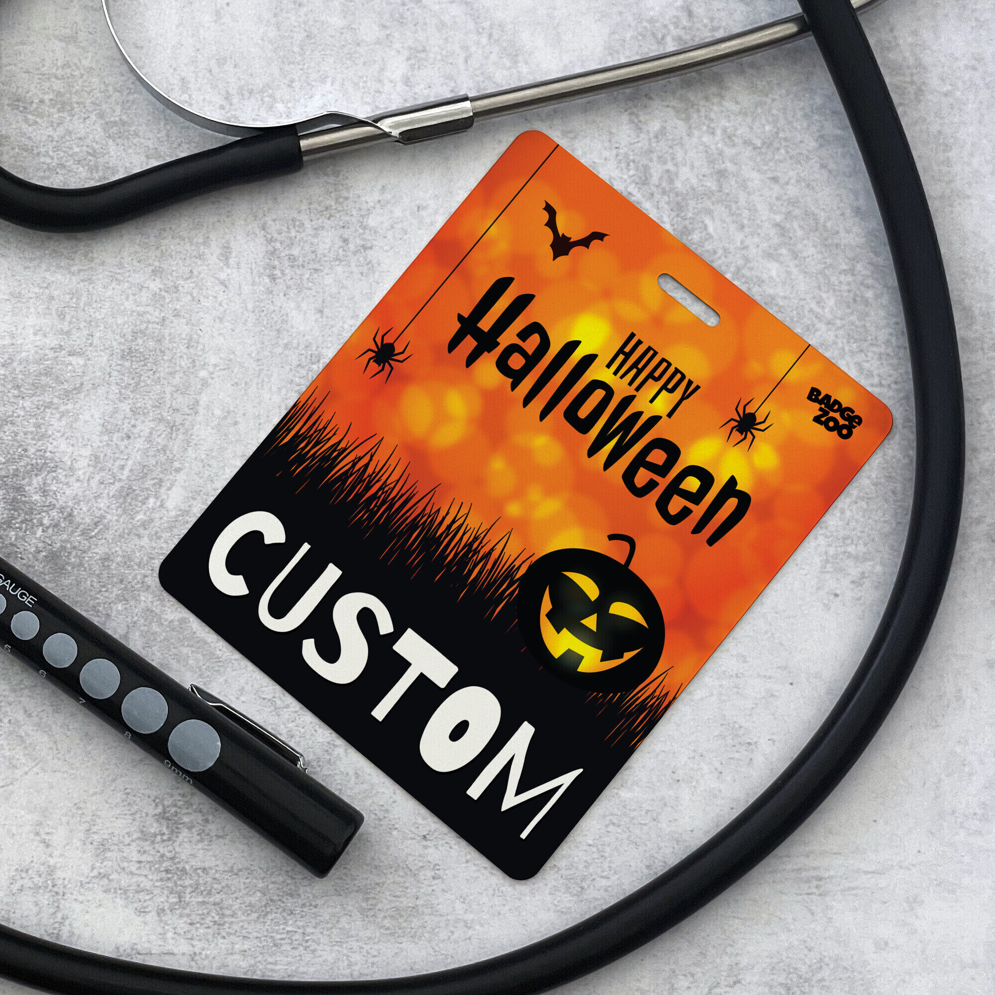 Adorable pumpkin badge ready for Halloween