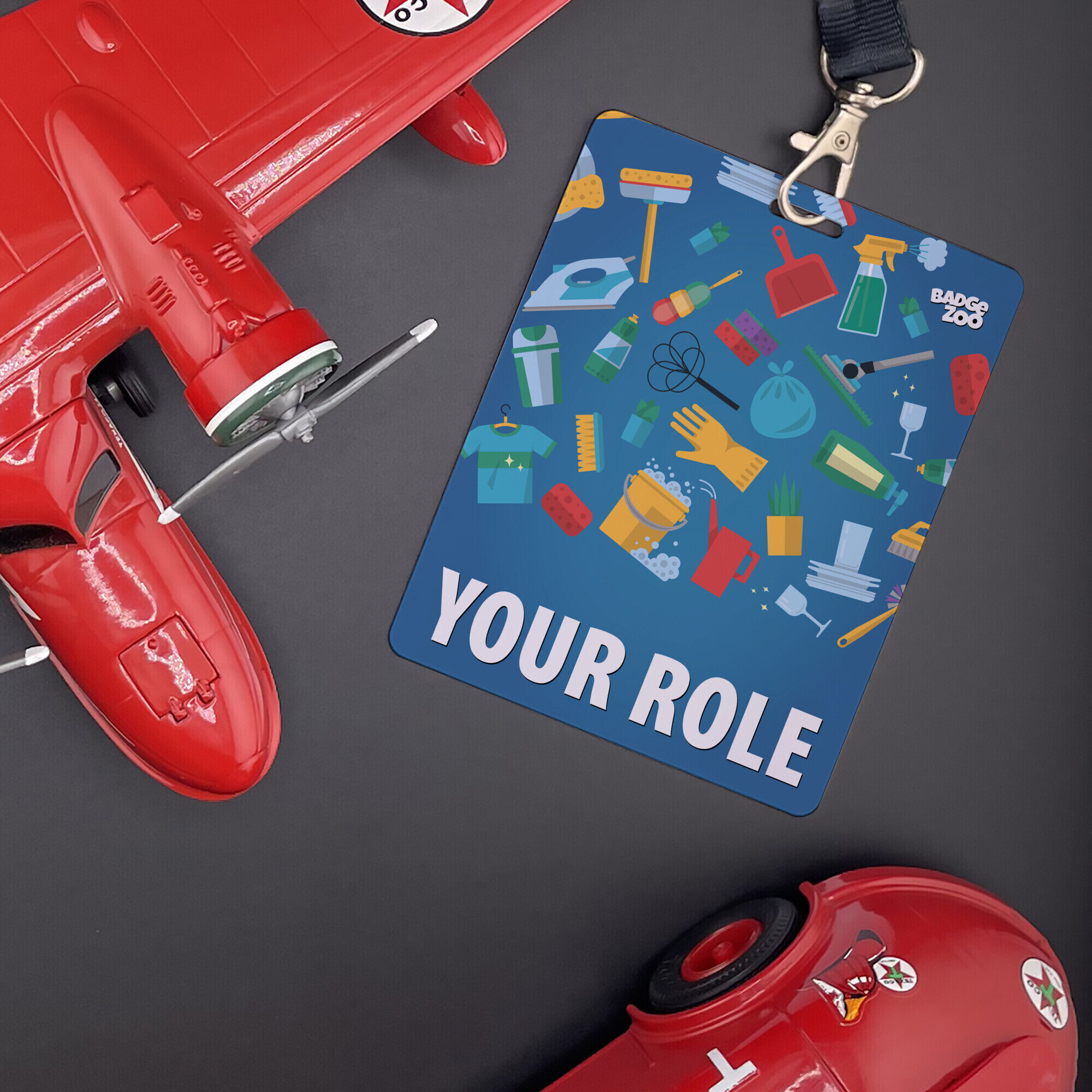 Badge Buddy hanging on a uniform