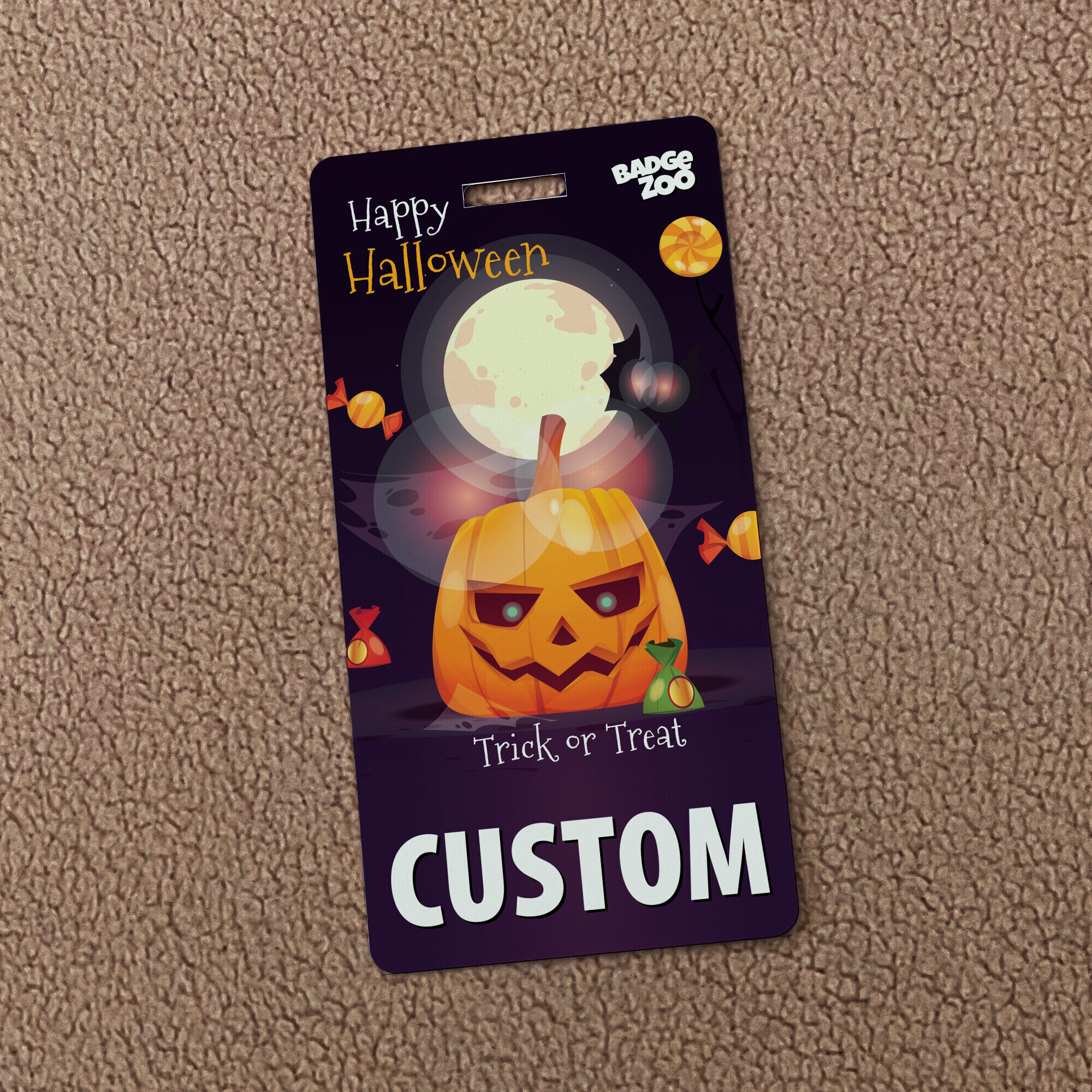 Bright and cheerful Halloween pumpkins badge