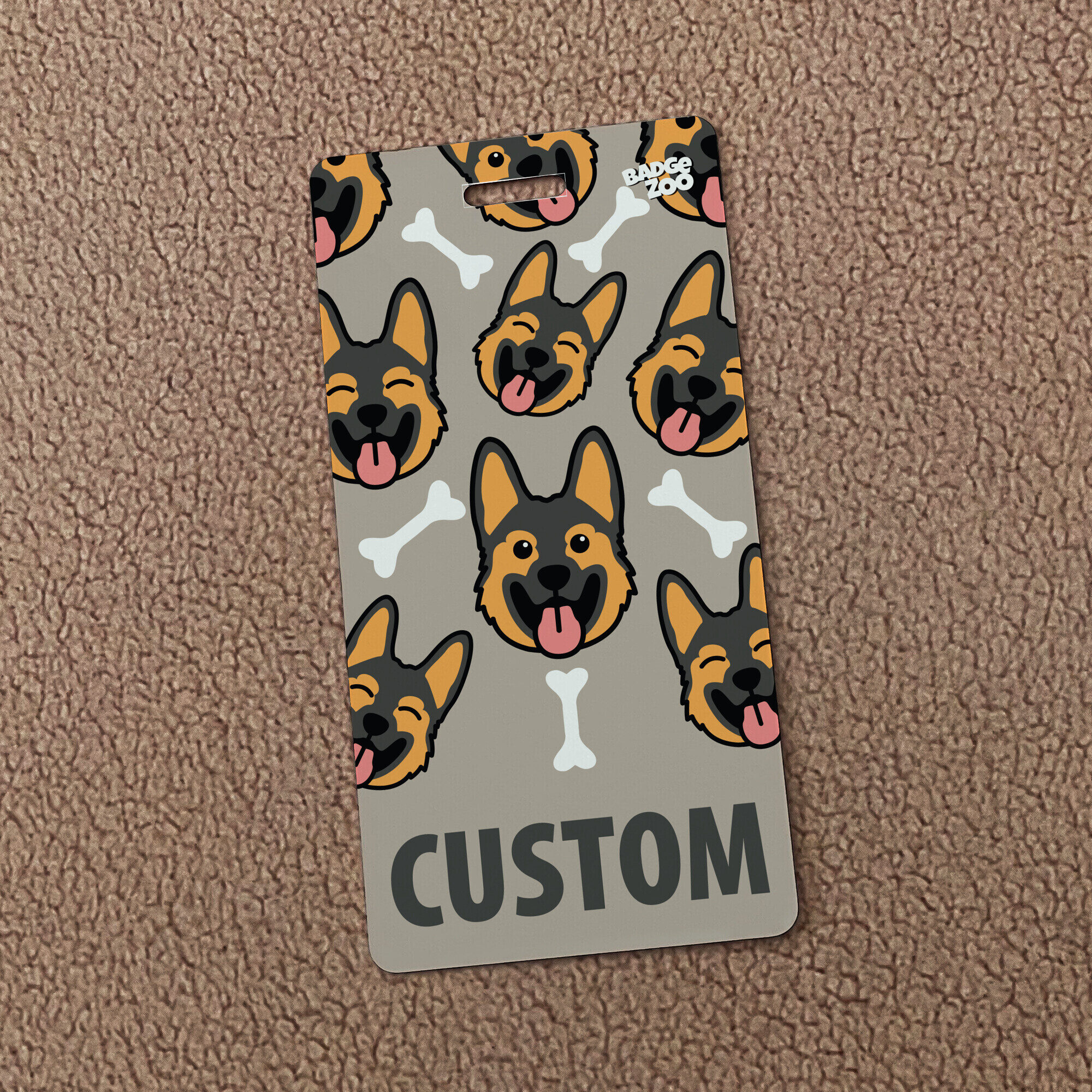 Colorful German Shepherd badge buddy design