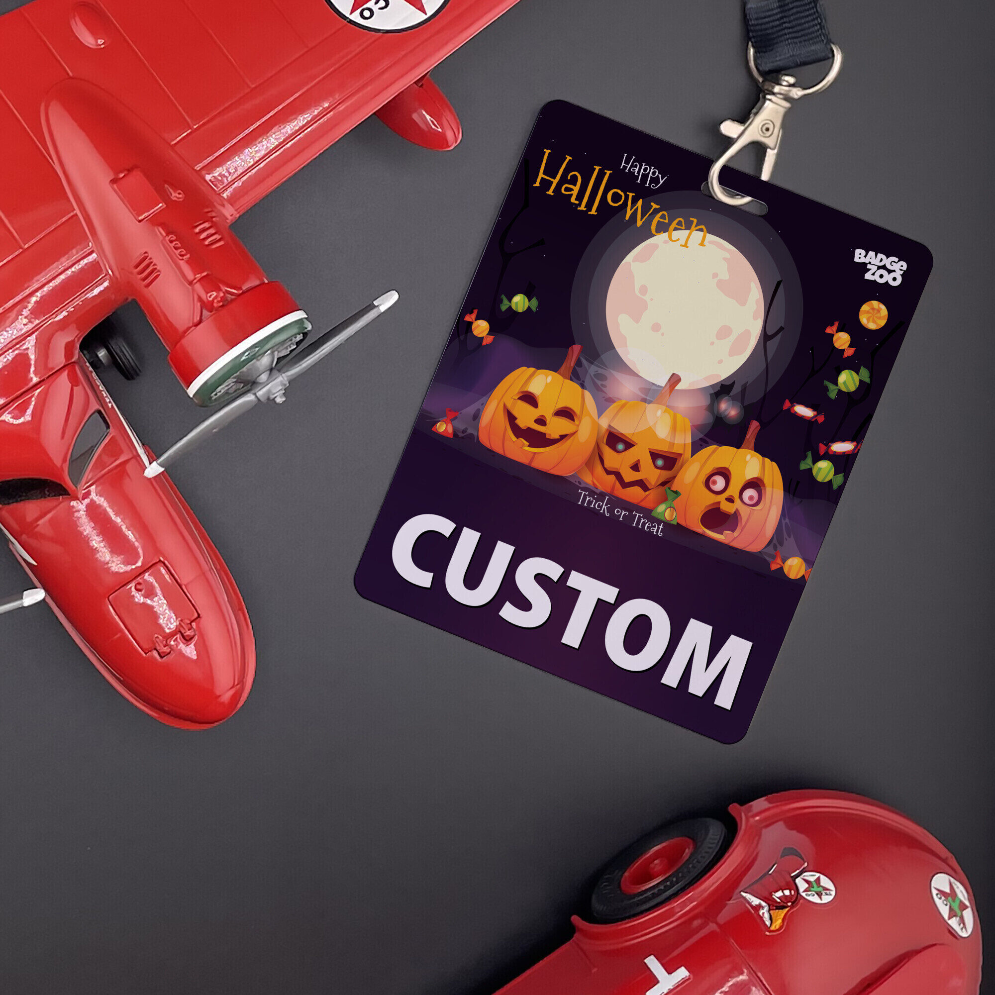 Colorful pumpkin badge buddy for school spirit
