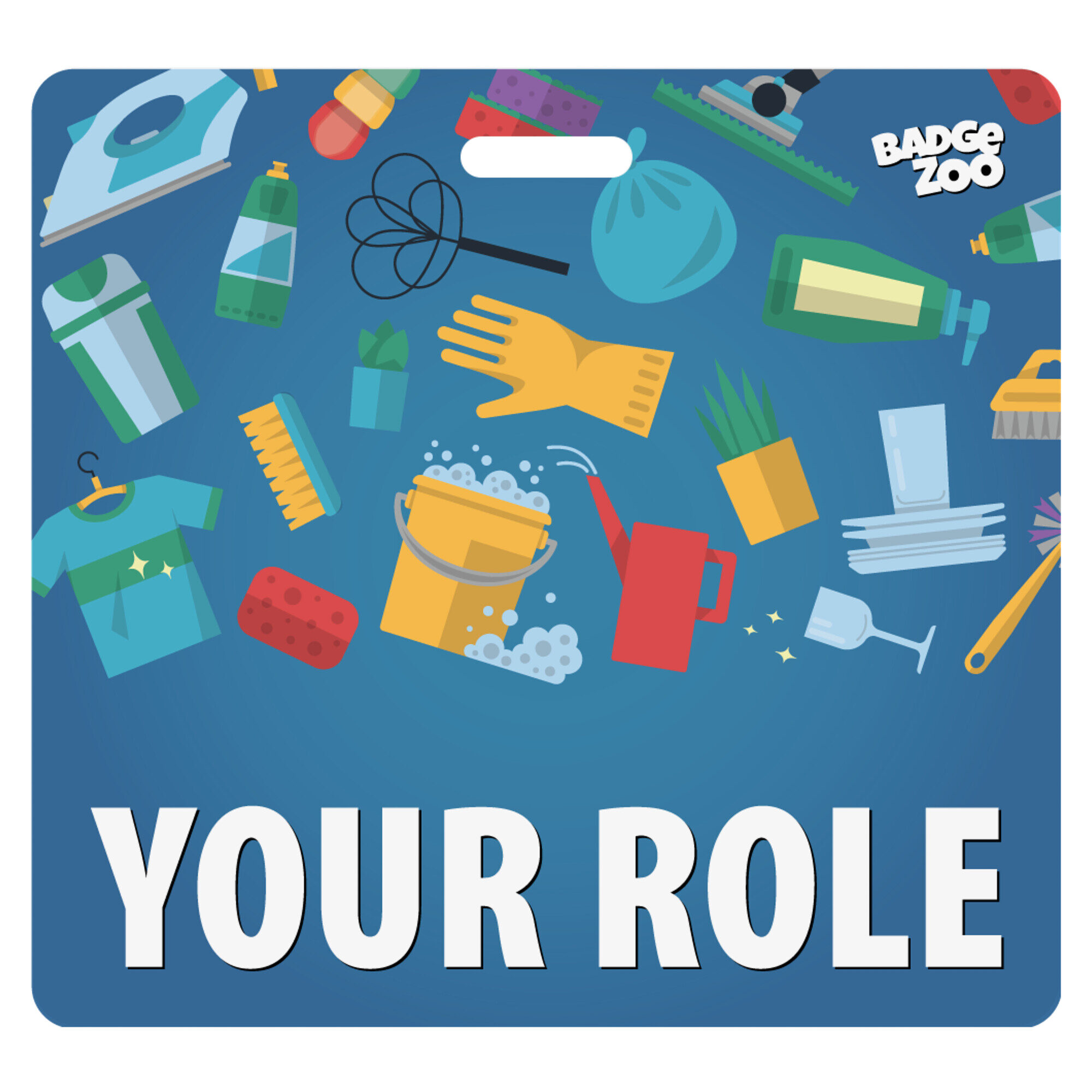 Scattered Janitorial Elements Badge Buddy