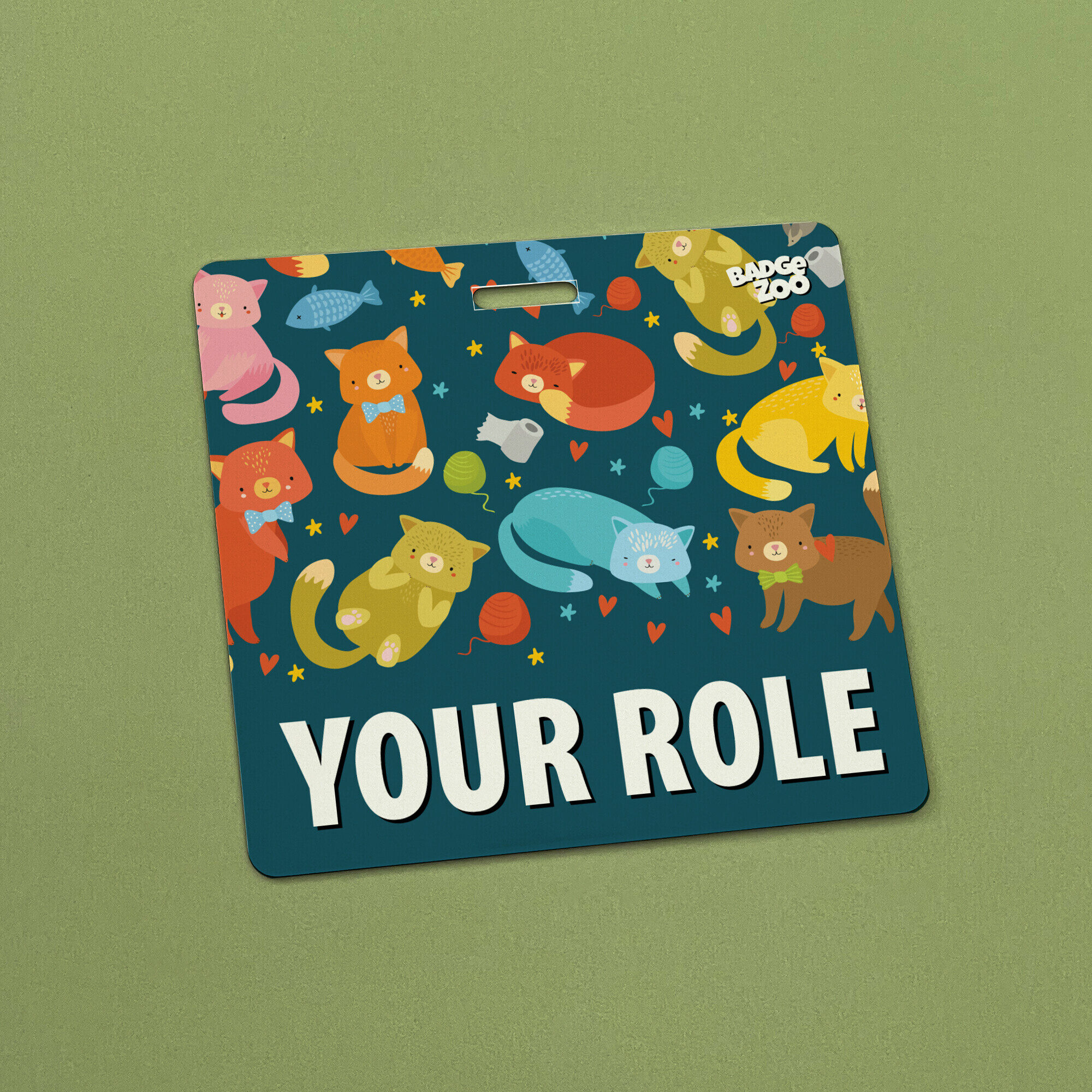 Cute badge buddy featuring playful kittens