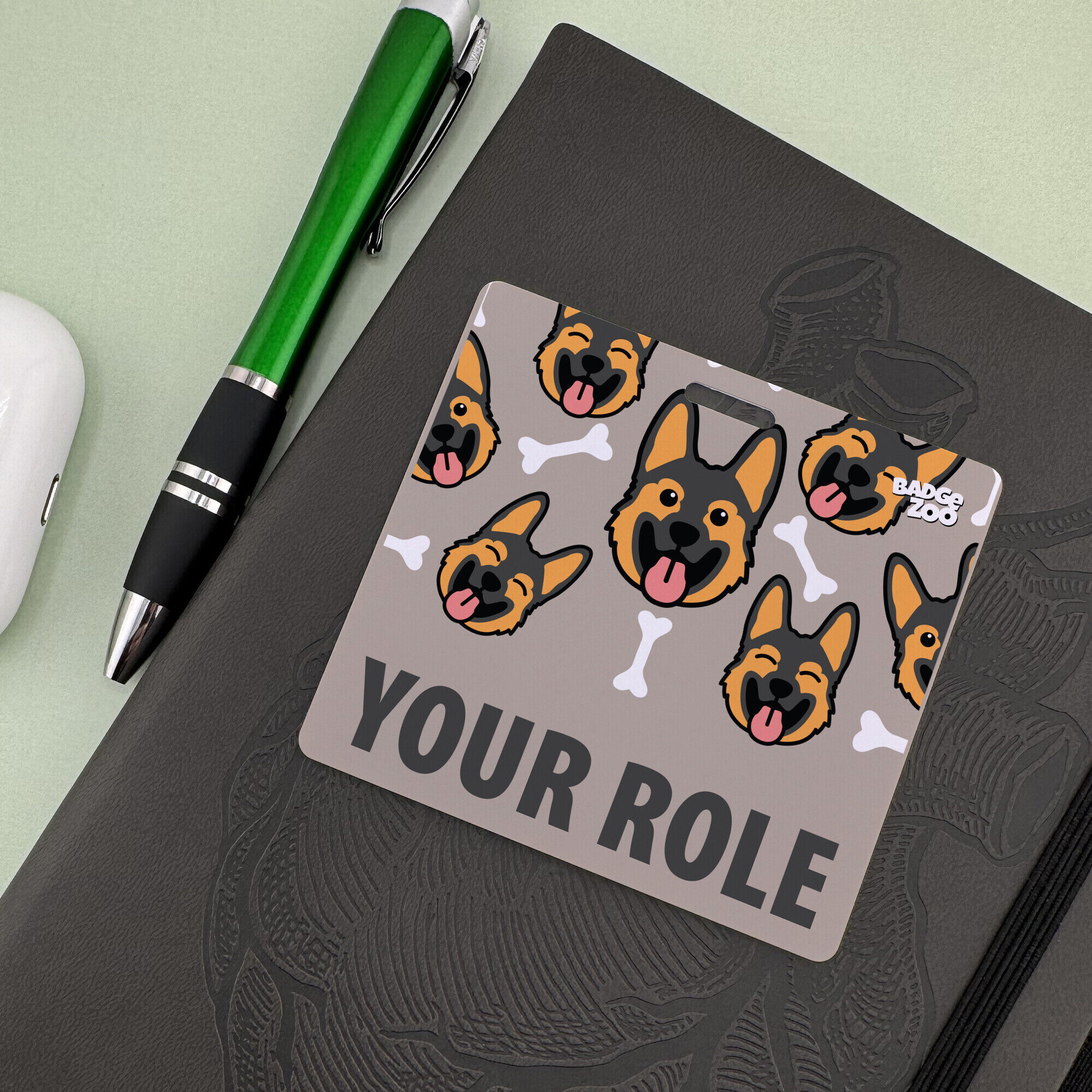 Cute German Shepherd pattern for badge holders