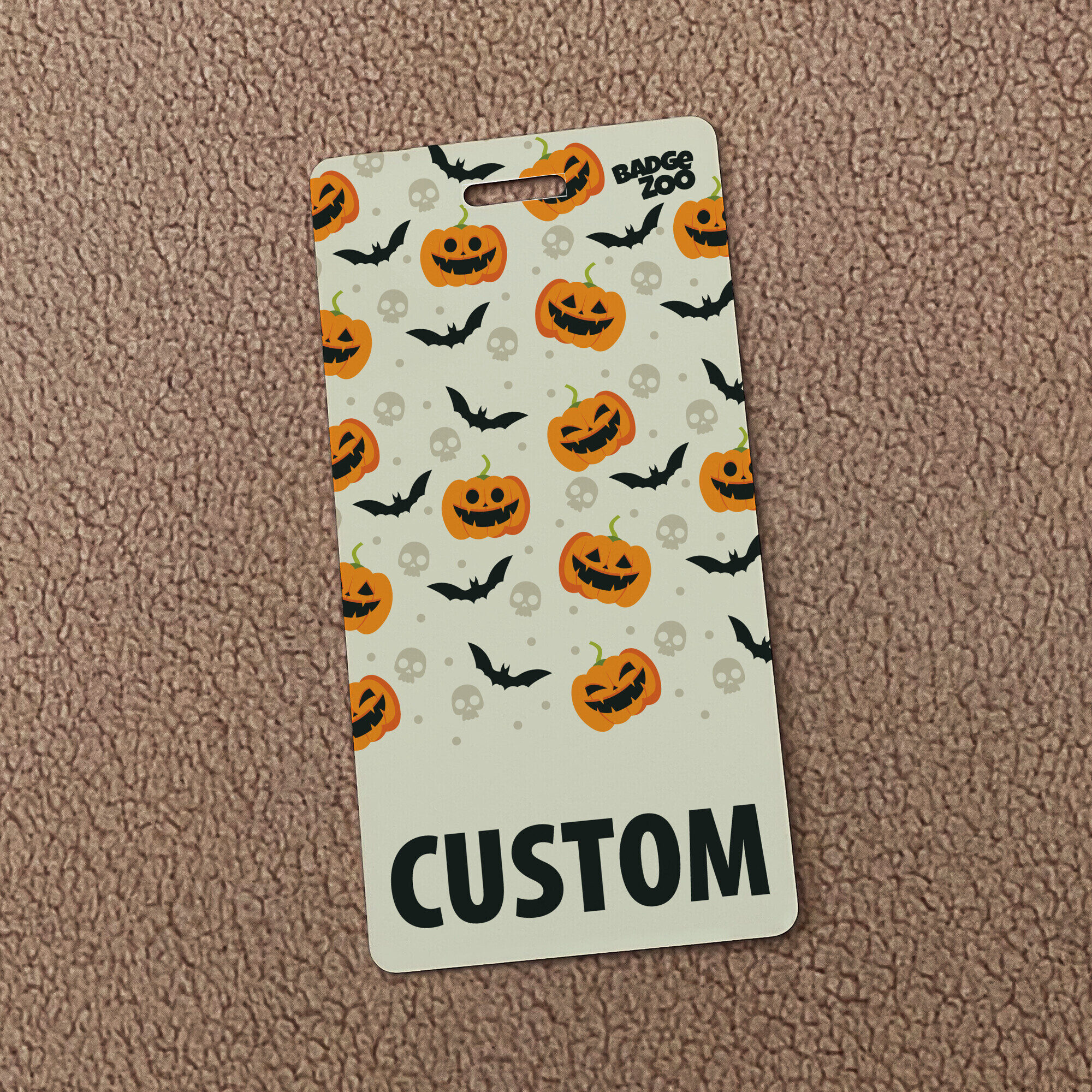 Cute pumpkin badge buddy for Halloween fun