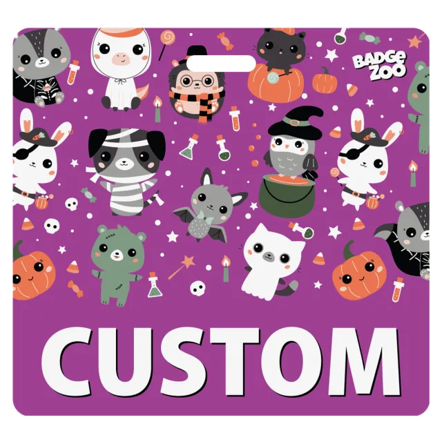 Cute Purple Halloween Monsters Badge Buddy