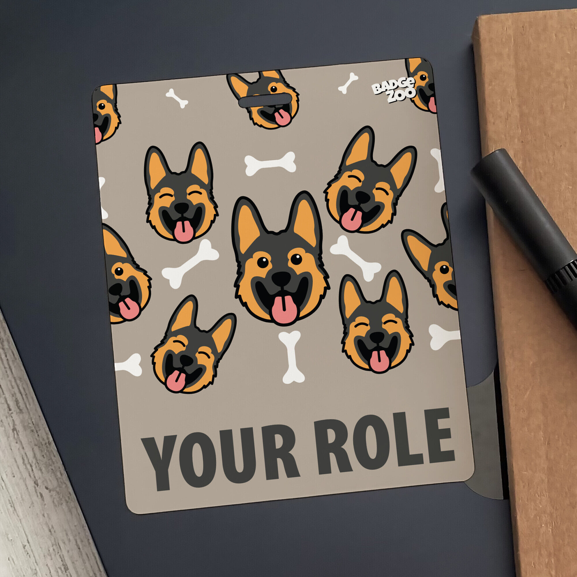 Detailed look at German Shepherd badge buddy