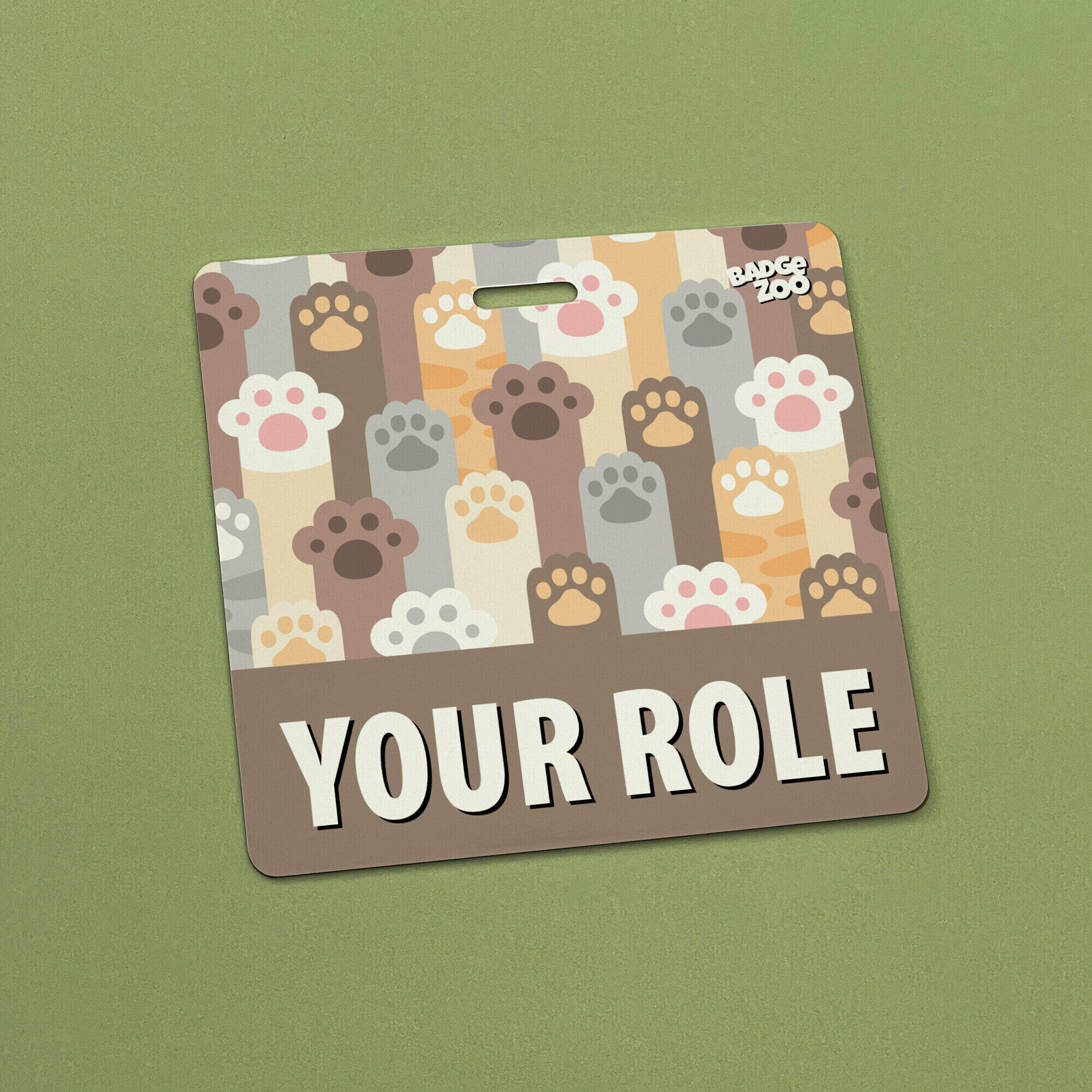 Enlarged view of cat paws badge buddy