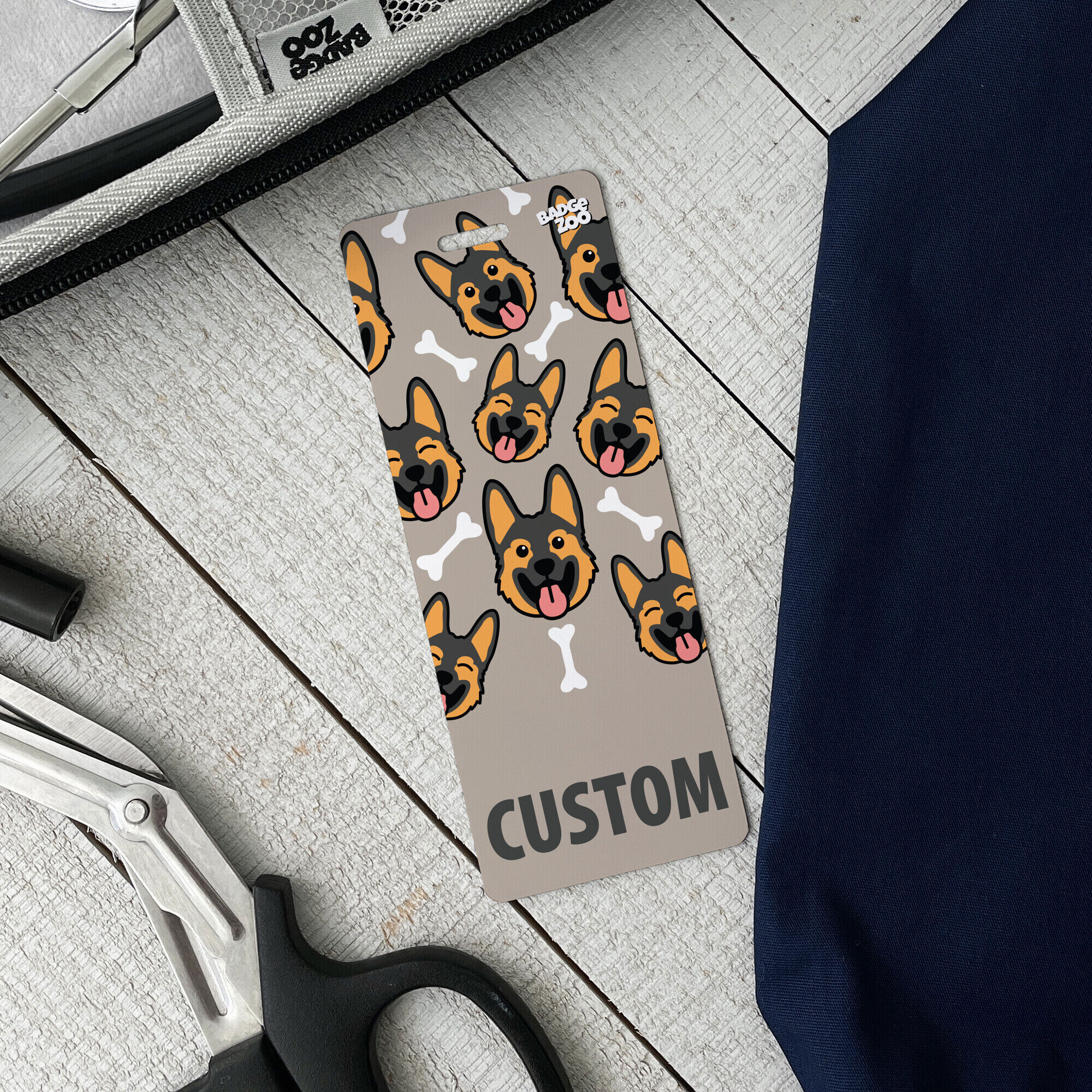 Fun and friendly German Shepherd badge buddy