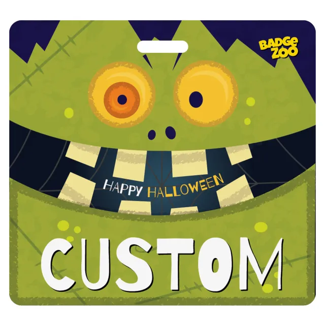 Green Monster Halloween Badge Buddy