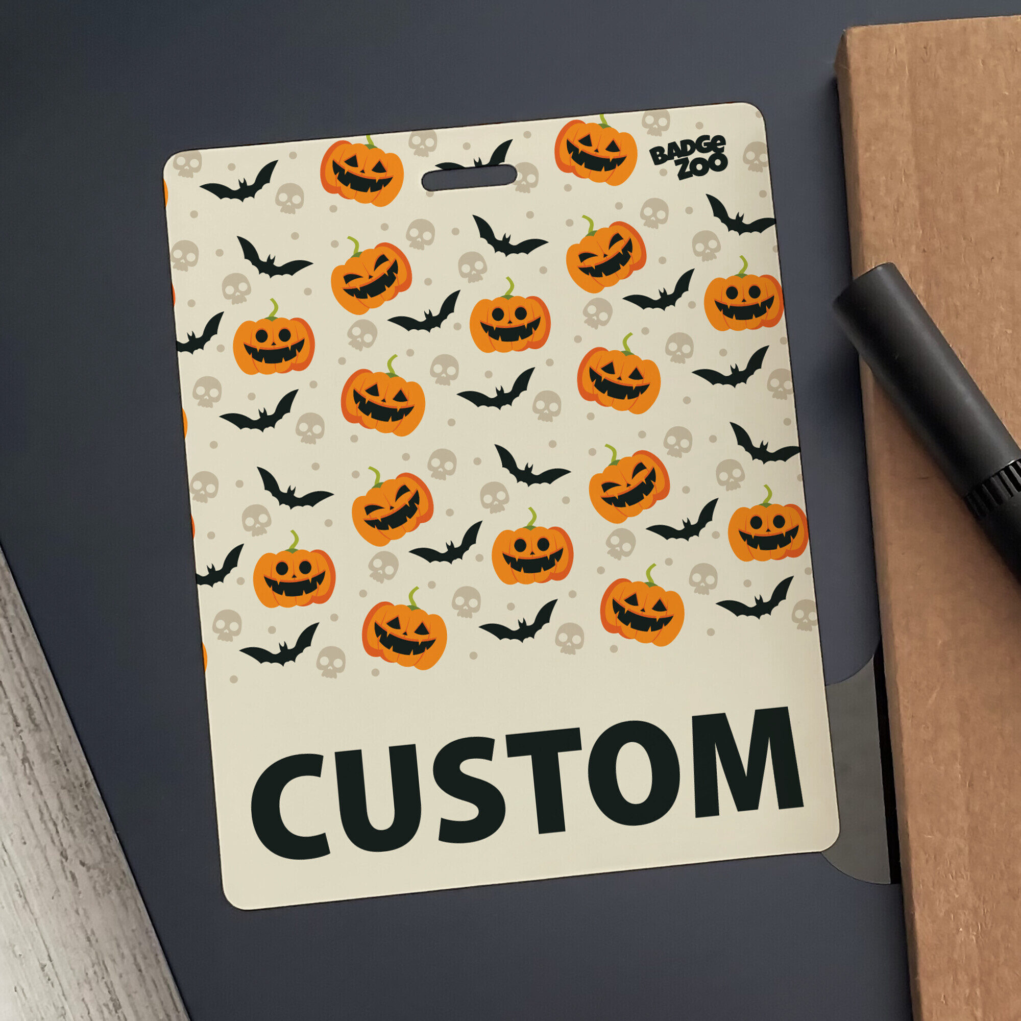 Lightweight and durable Halloween badge buddy design
