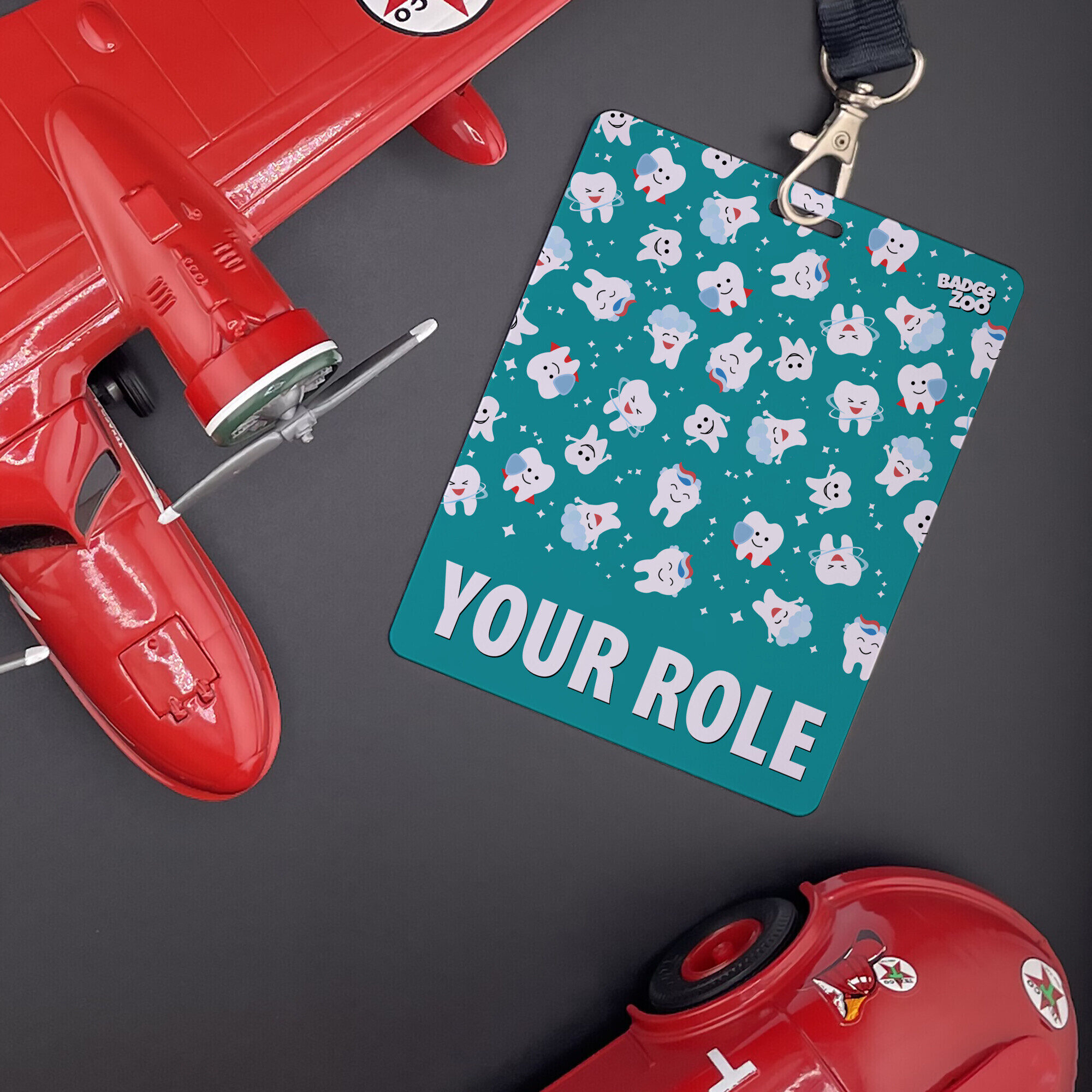 Playful dentist badge buddy for everyone