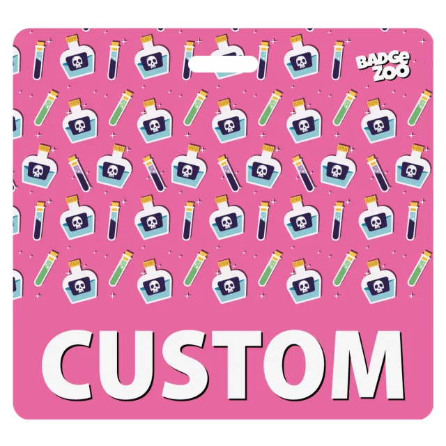 Pink Poison Bottles Badge Buddy