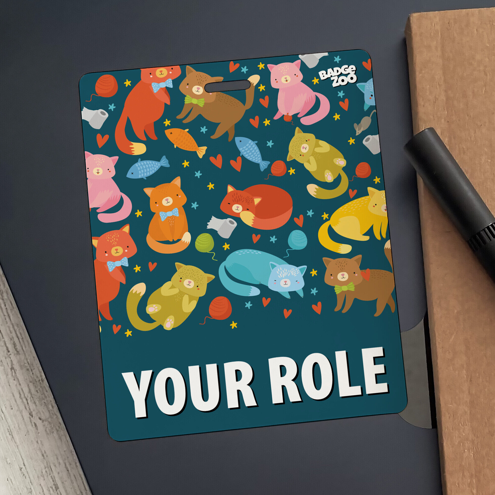 Whimsical kitten badges for added flair
