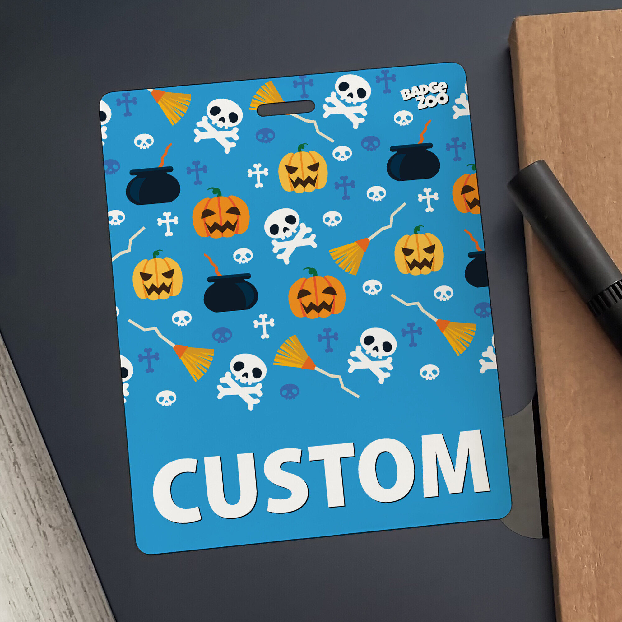 Friendly Blue Pumpkins Badge Buddy