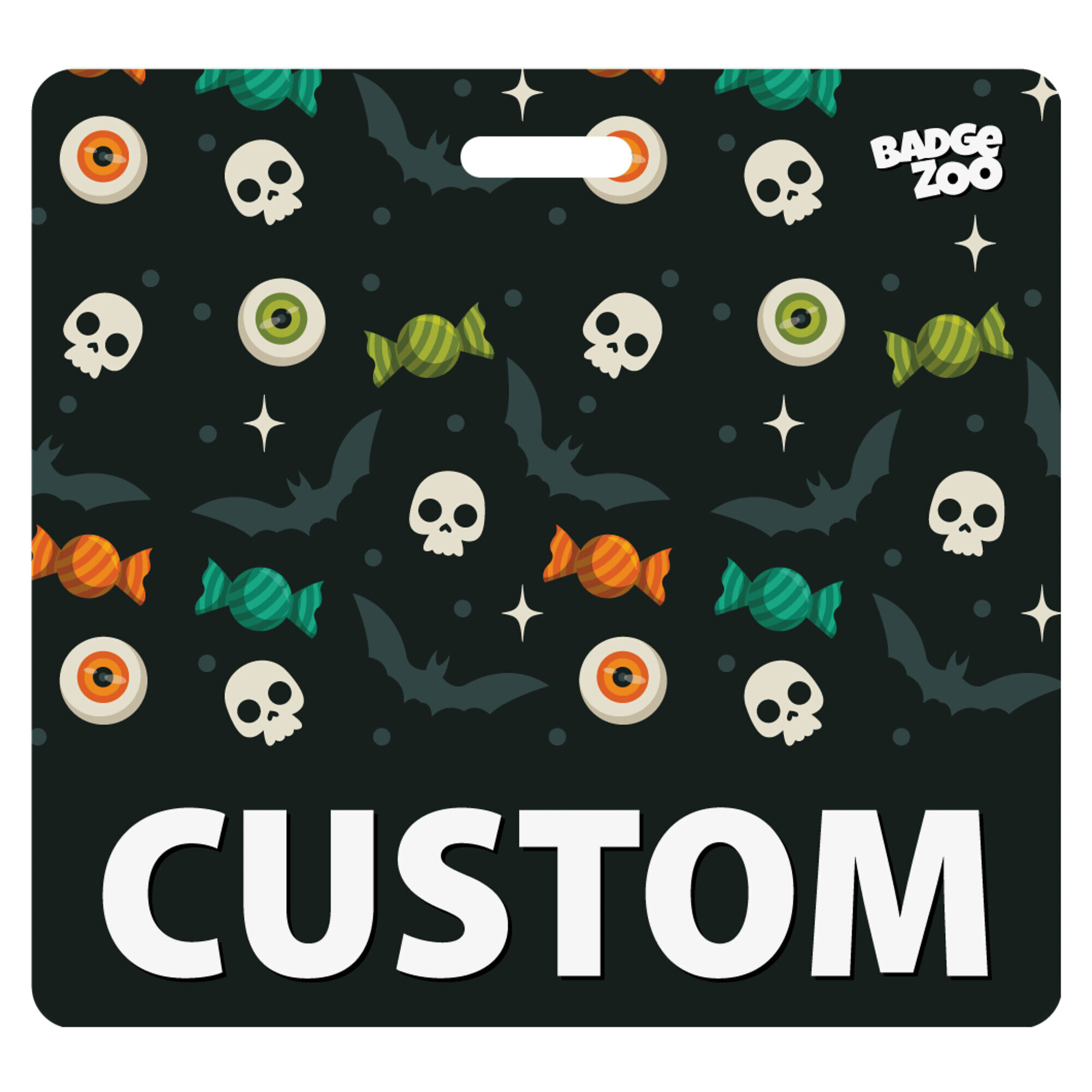 Halloween Skulls Eyeballs Candy Badge Buddy