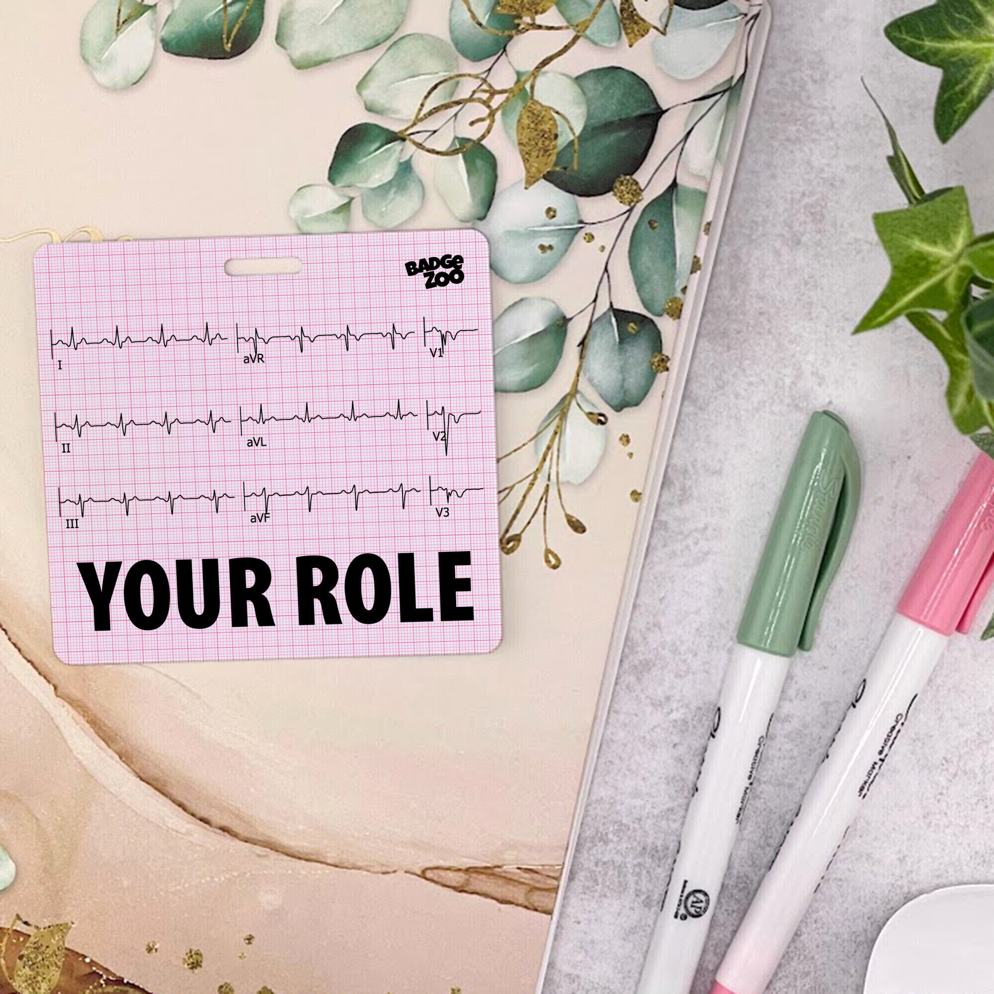 Fun EKG Badge Buddy for medical professionals