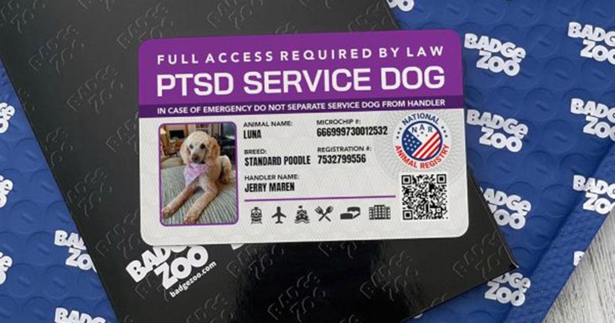 Personalize Service Dog ID Card by BadgeZoo