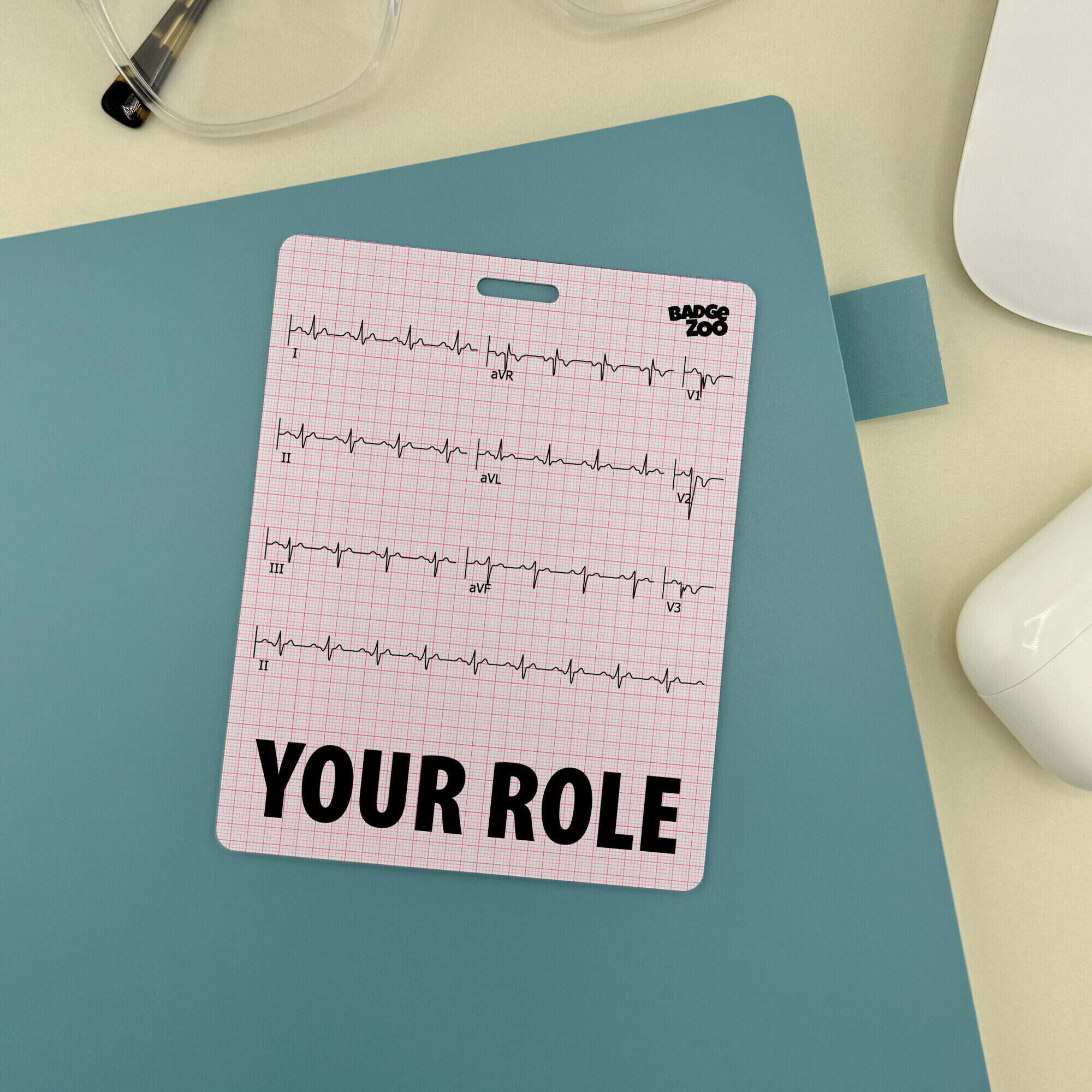 Vibrant colors of EKG Graphic Badge Buddy