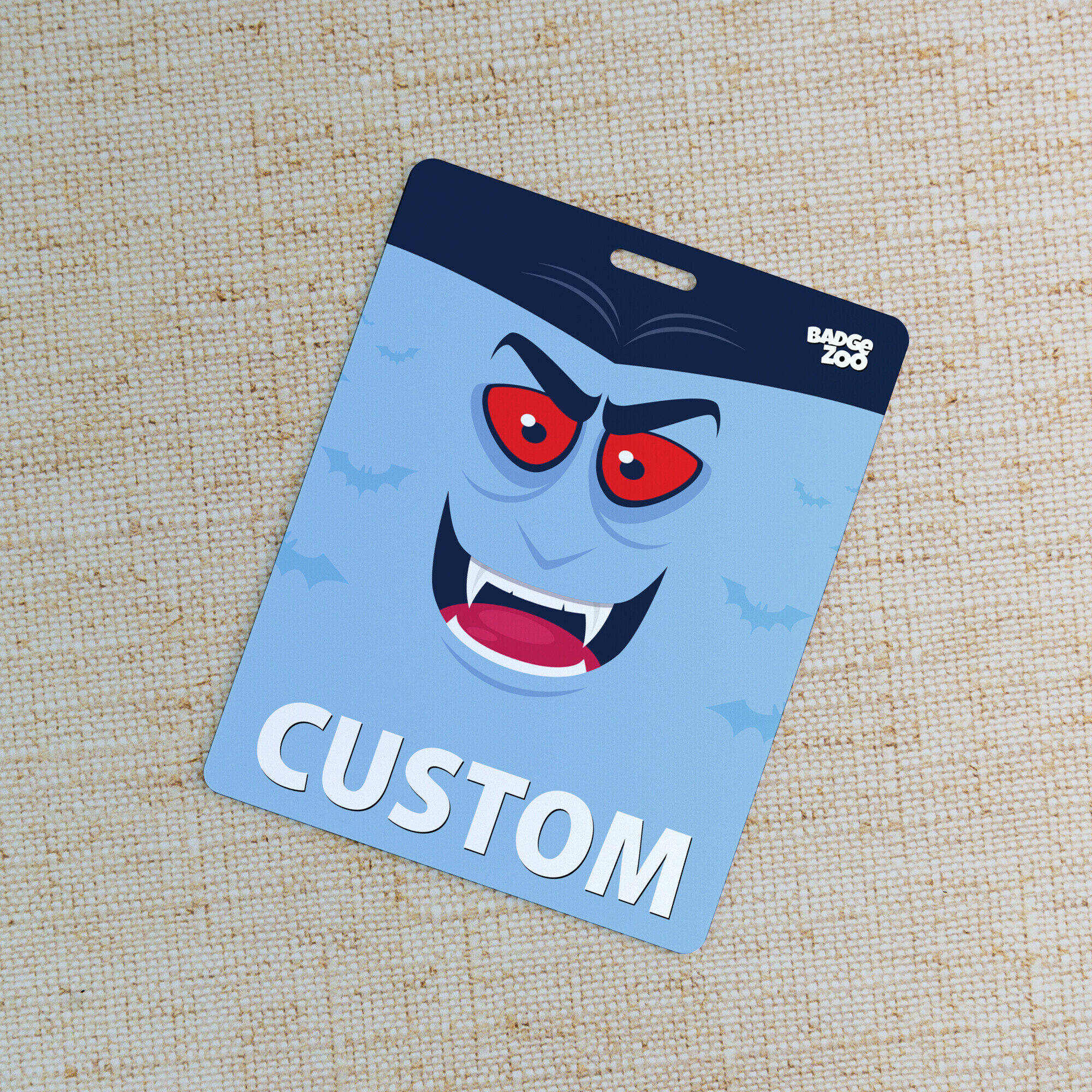 Close up of customisable Halloween badge buddy