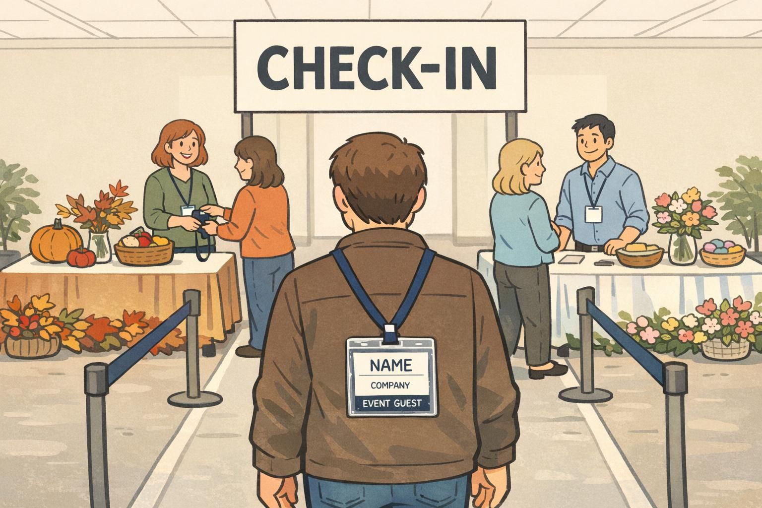 Event Check In Design for Seasonal Check-In Stations That Make Badge Pickup Feel Premium