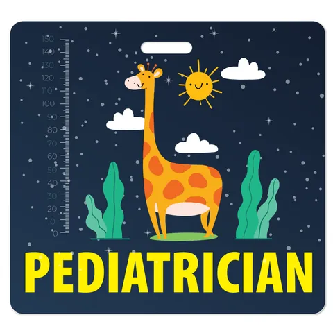 Pediatrician Badge Buddy with Giraffe Night Sky Design, Personalised