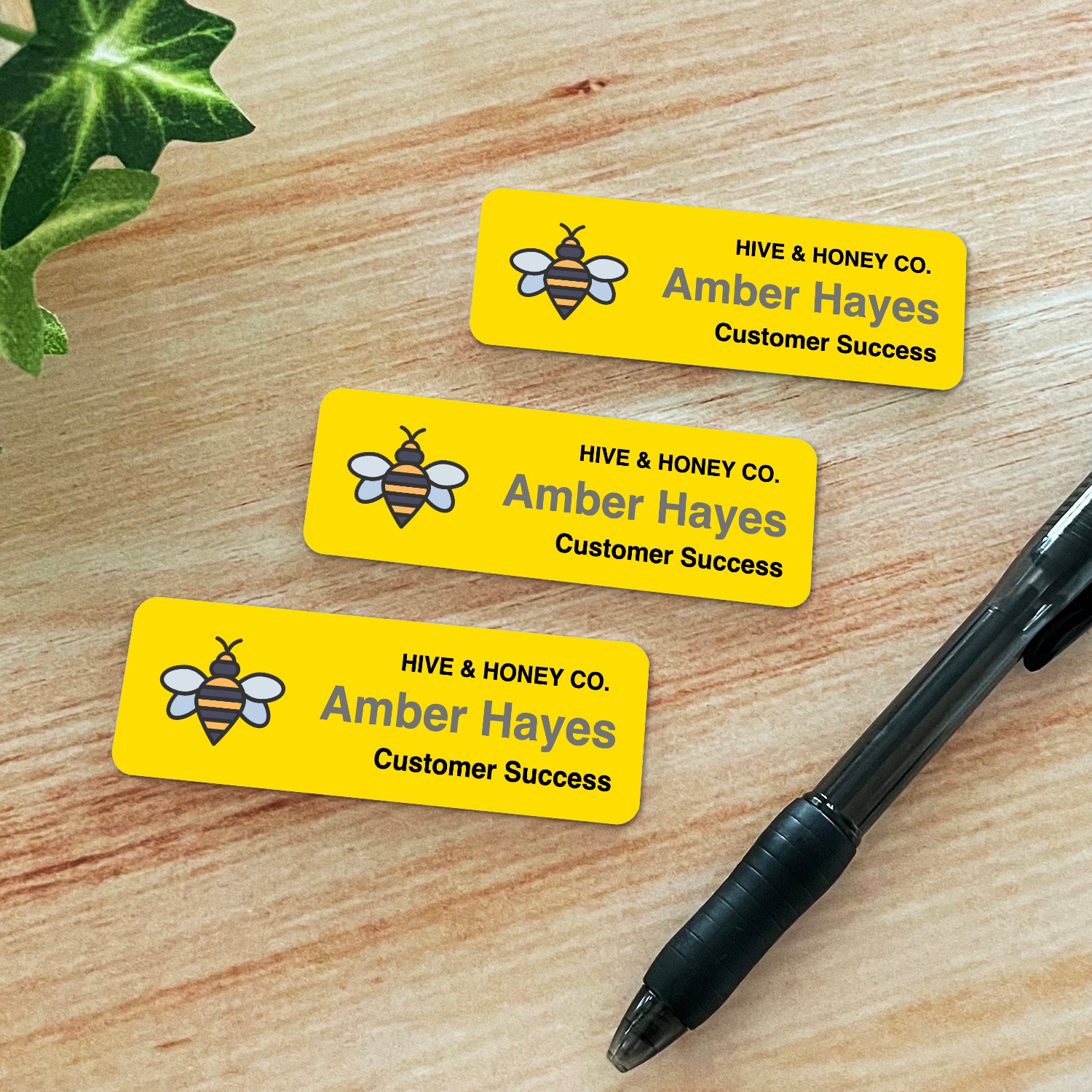 Light Table Three Name tags - NTS mockup