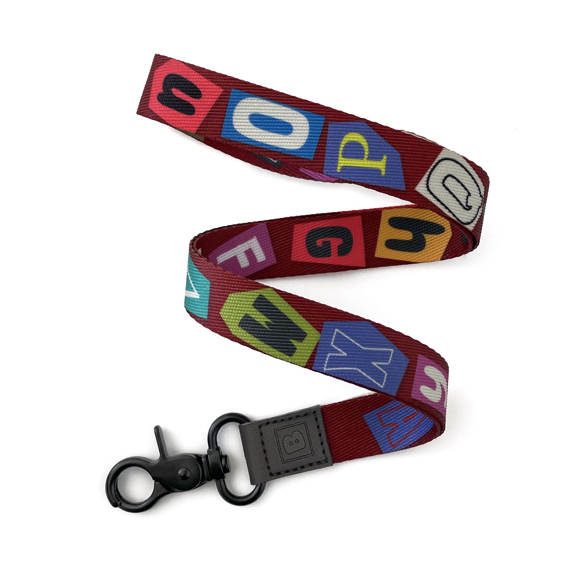 Alphabet Mastery: Burgundy Lanyard with ABC Letter Cutouts – Celebrate Learning!” by BadgeZoo