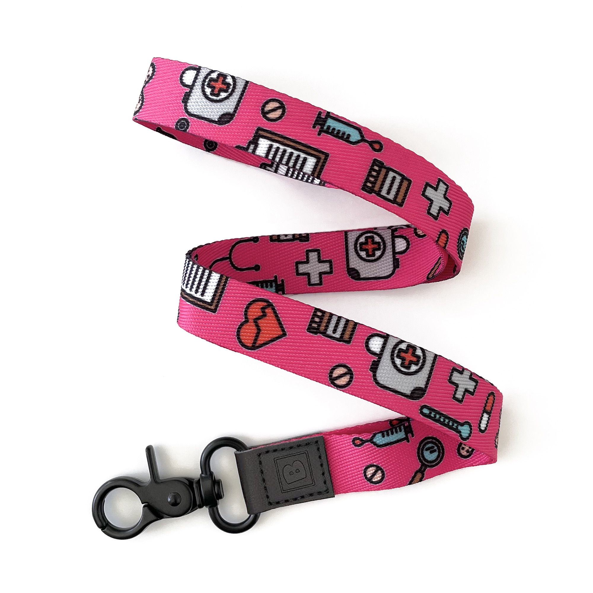Pink Radiance: Lanyard with Vibrant Medical Icons – Illuminate Your Passion for Healthcare! by BadgeZoo