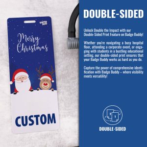 Customizable Badge Buddy - Christmas Series - Deer Santa - ID Backer Card - Image 4