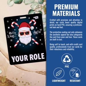 Customizable Badge Buddy - Christmas Series - Cool Santa - ID Backer Card - Image 3