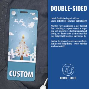 Customizable Badge Buddy - Christmas Series - Papercut Winter Night - ID Backer Card - Image 4