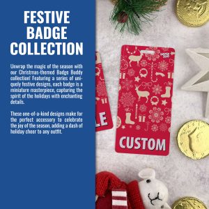 Customizable Badge Buddy - Christmas Series - Starlit Celebration - ID Backer Card - Image 2