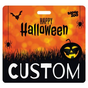 Orange Halloween Pumpkin Badge Buddy