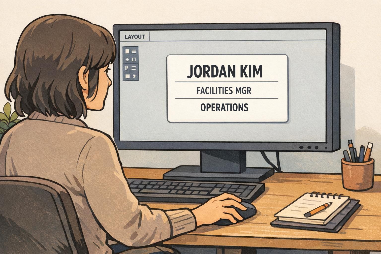 Team lead creates abbreviation list to keep long job titles readable and maintain badge consistency.