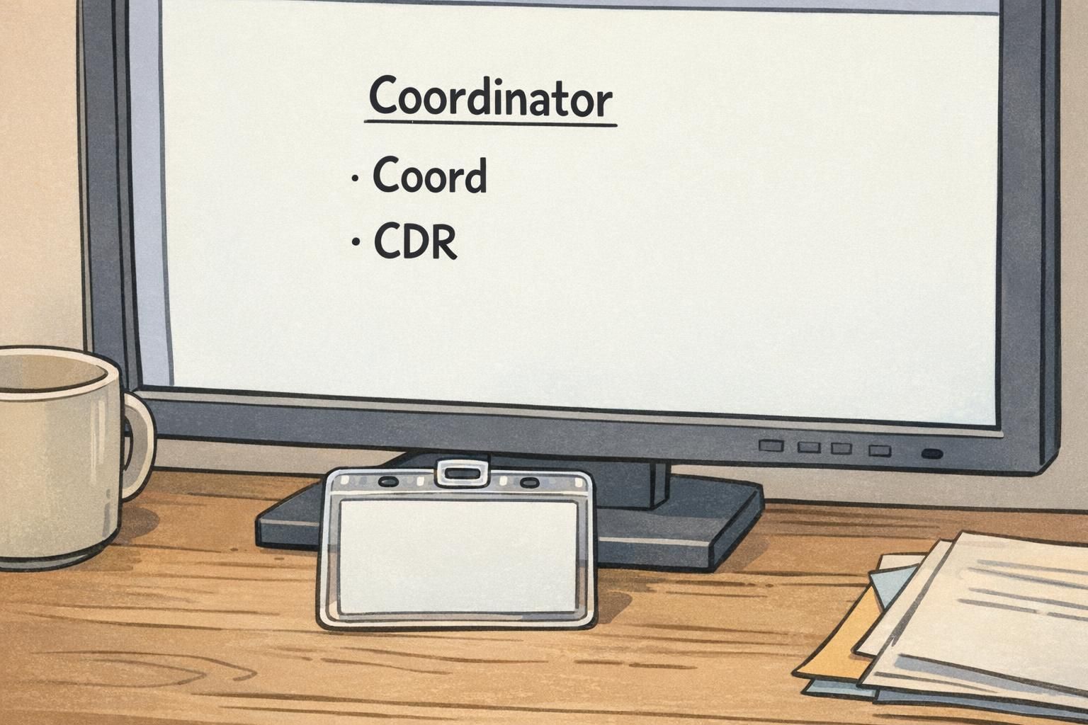 Close-up of a screen showing three badge title options—full title, a shortened form, and an acronym—to compare clear versus unclear title shortening.